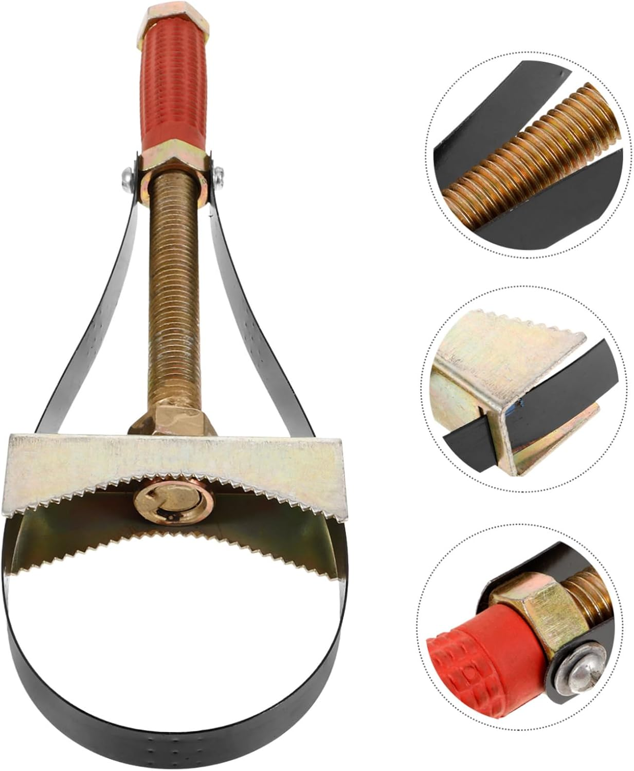 MOLUCKFU Heavy Duty Steel Strap Oil Filter Wrench Tool Adjustable Filter Removal Spanner for Automotive Maintenance