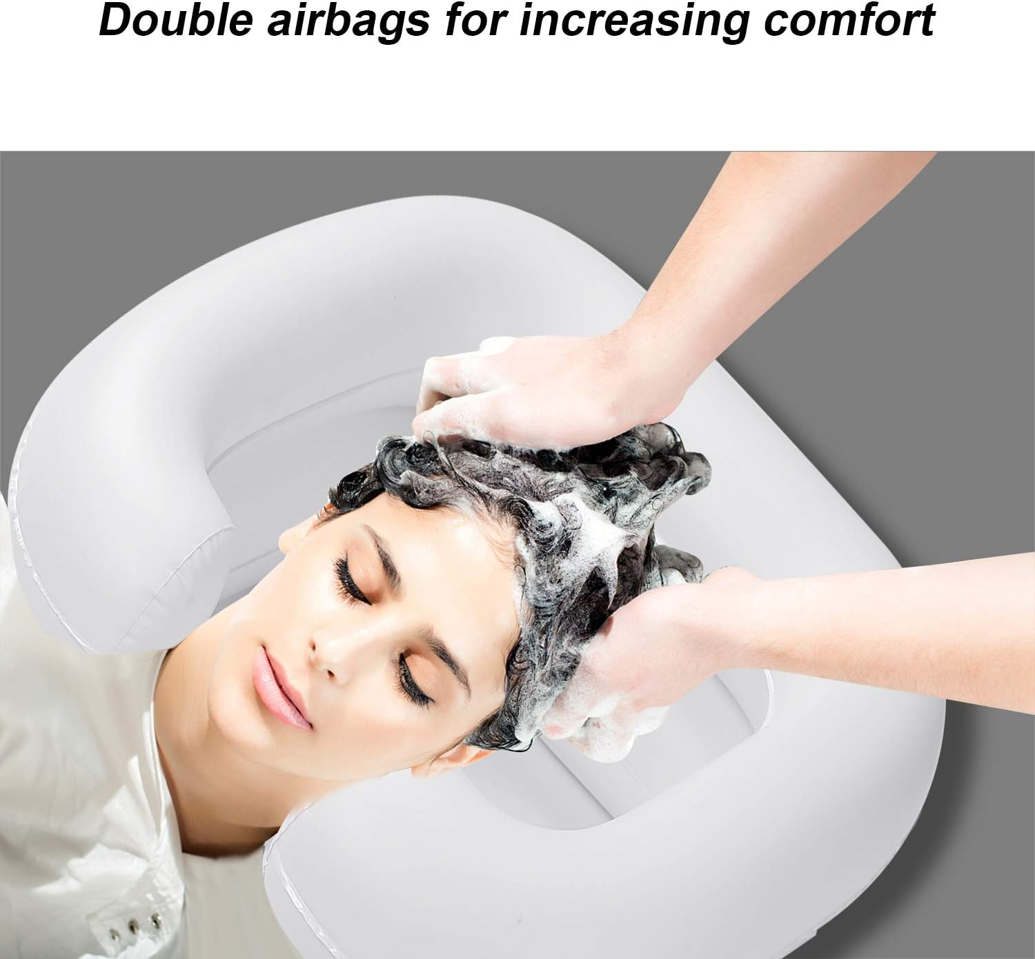 Mingzhe Portable Shampoo Bowl Foldable in Bed Hair Washing Hair Cuts Hair Coloring for the Elderly Disabled Pregnancy Hair Washing Basin Wi Drain Tube image number 5