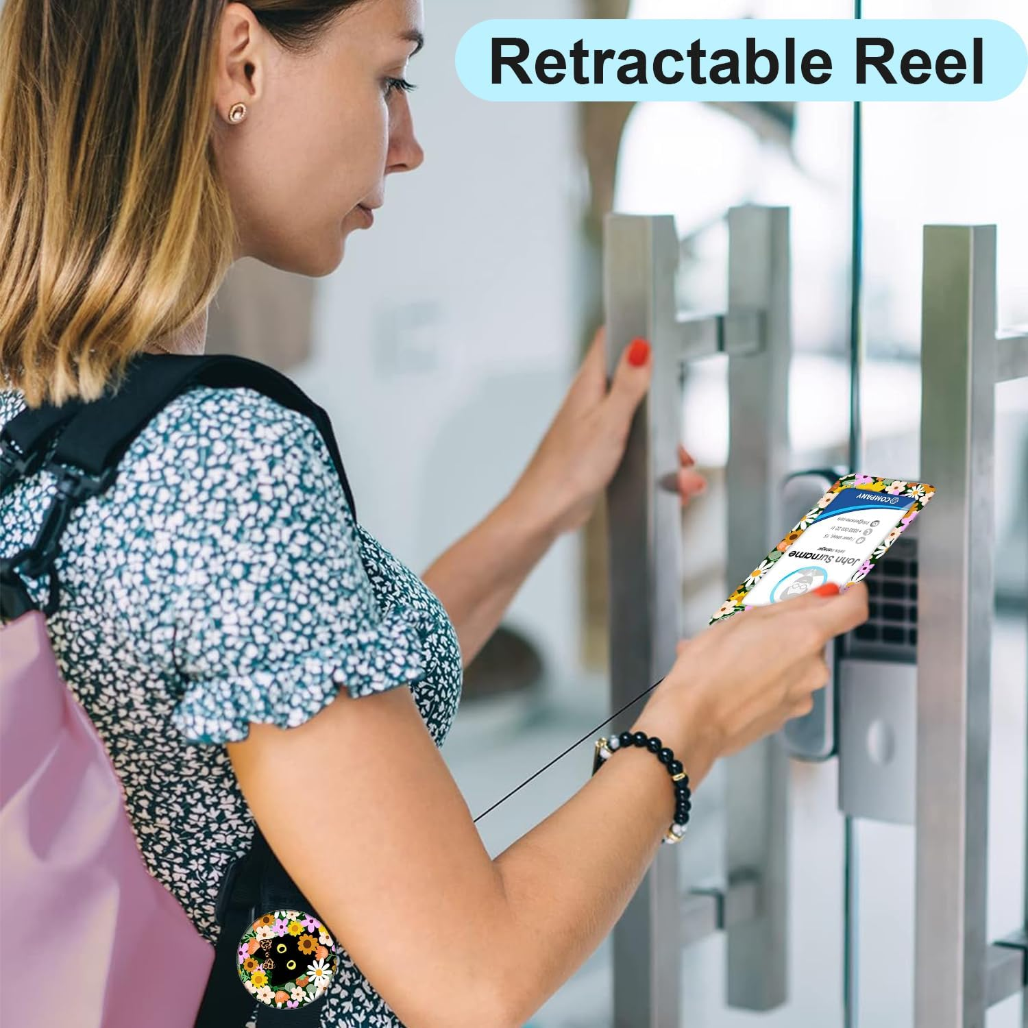 Zurligi 2 Pcs ID Card Holder with Detachable Lanyard, Retractable Badge Reel, Ideal for Office Workers, Students, Teachers, Nurses & Healthcare Professionals, Ideal for ID Badges, Keys image number 4