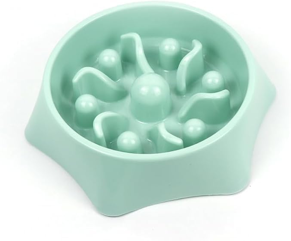 Slow Feeder Bowl with Clean Brush for Dogs and Cats,Non - Slip, Smooth Interior to Reduce Eating Speed, Ideal for Healthy Eating in Cats and Small to Medium-Sized Dogs(Green)