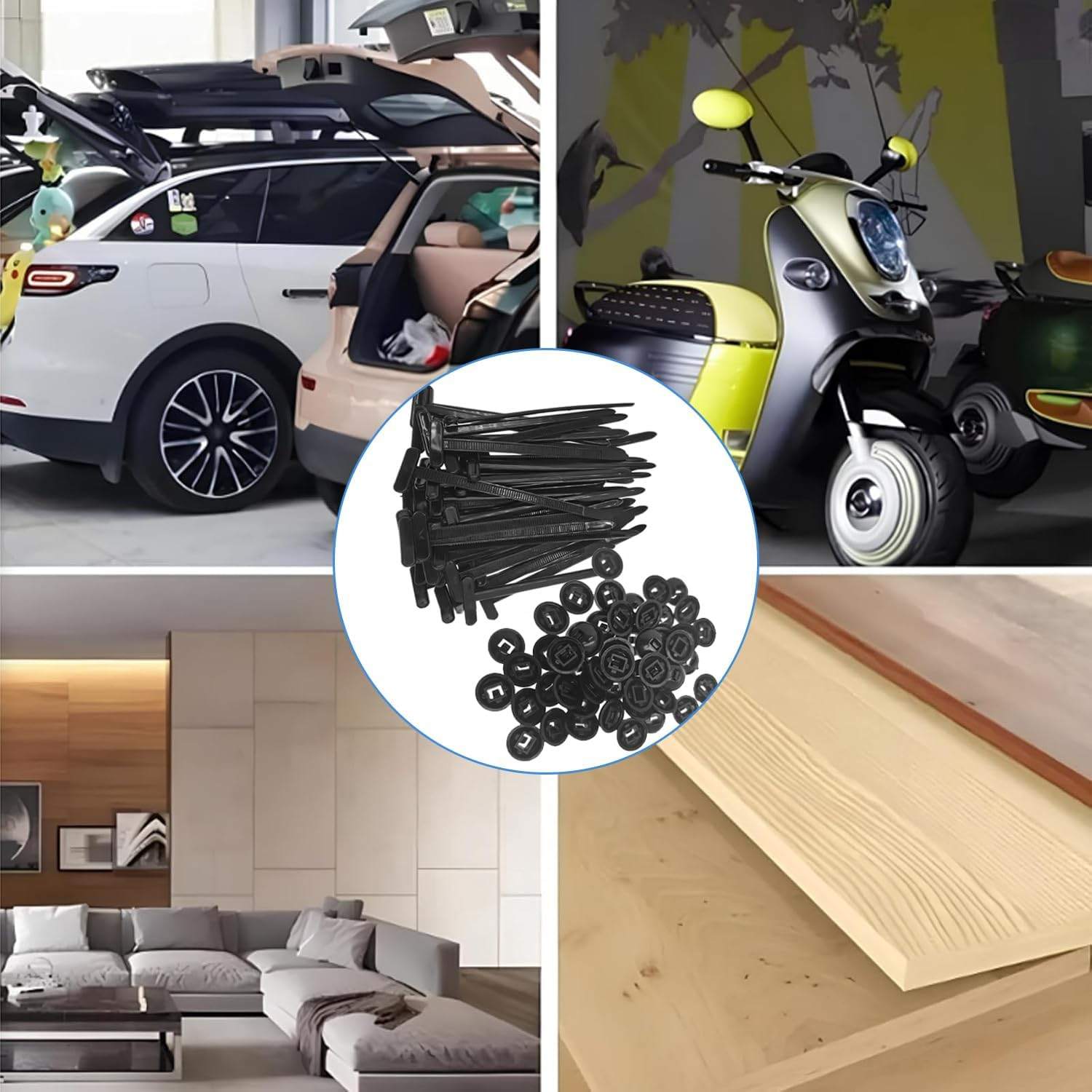 IONPSHG Heavy Duty Self-Locking Nylon Universal Cable Tie Buckle (100 Pcs) &ndash; UV Resistant Black Zip Ties for Car Repair, Daily Use & Multipurpose Cable Management, Small Cinch Straps Holde image number 5