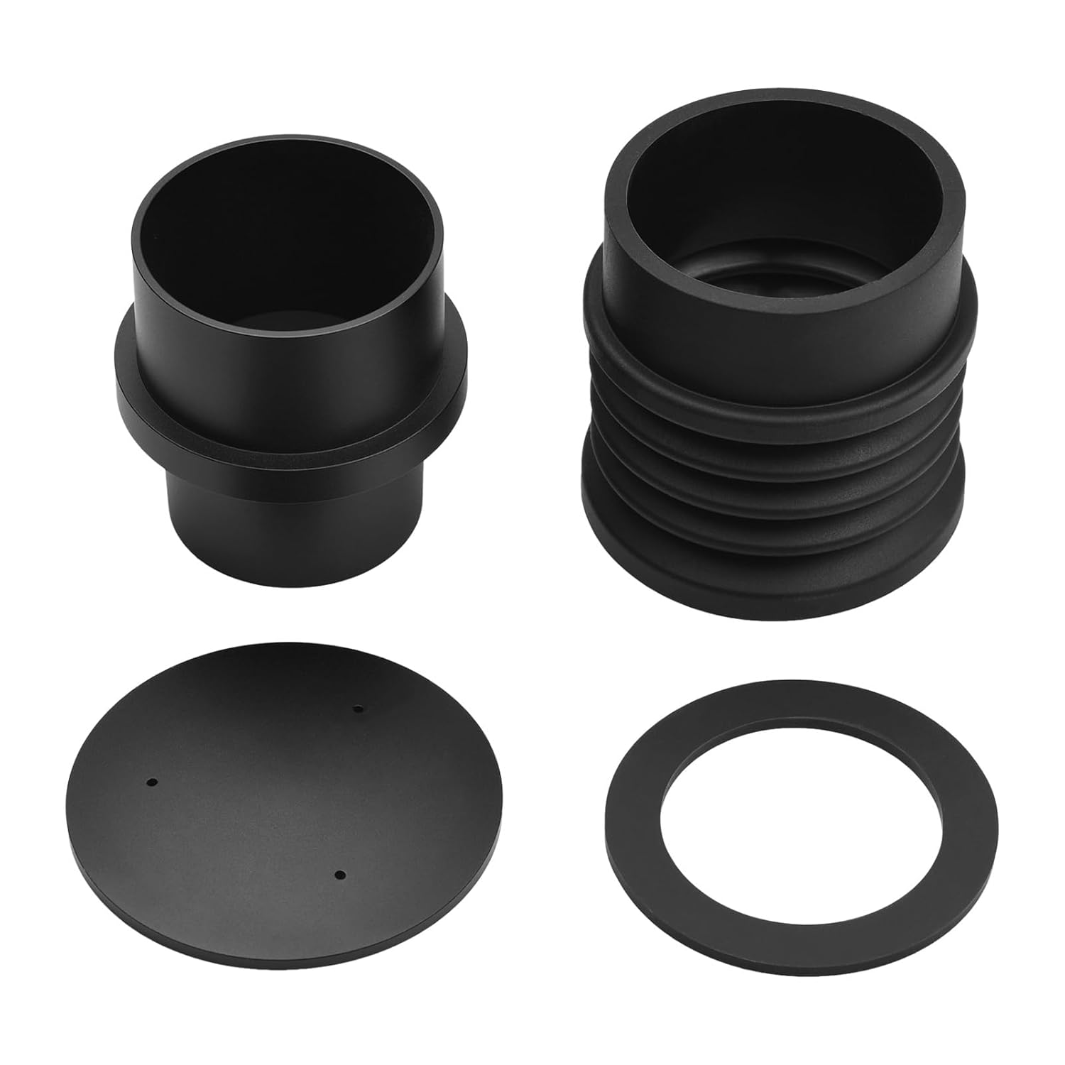 Single Dose Funnel, Espresso Coffee Grinder Dose Funnel Replacement Accessories for Reduce Coffee Grinds Retention with Silicone Bellow, Type: 2, Black, Aluminum Alloy (Type 2) image number 3
