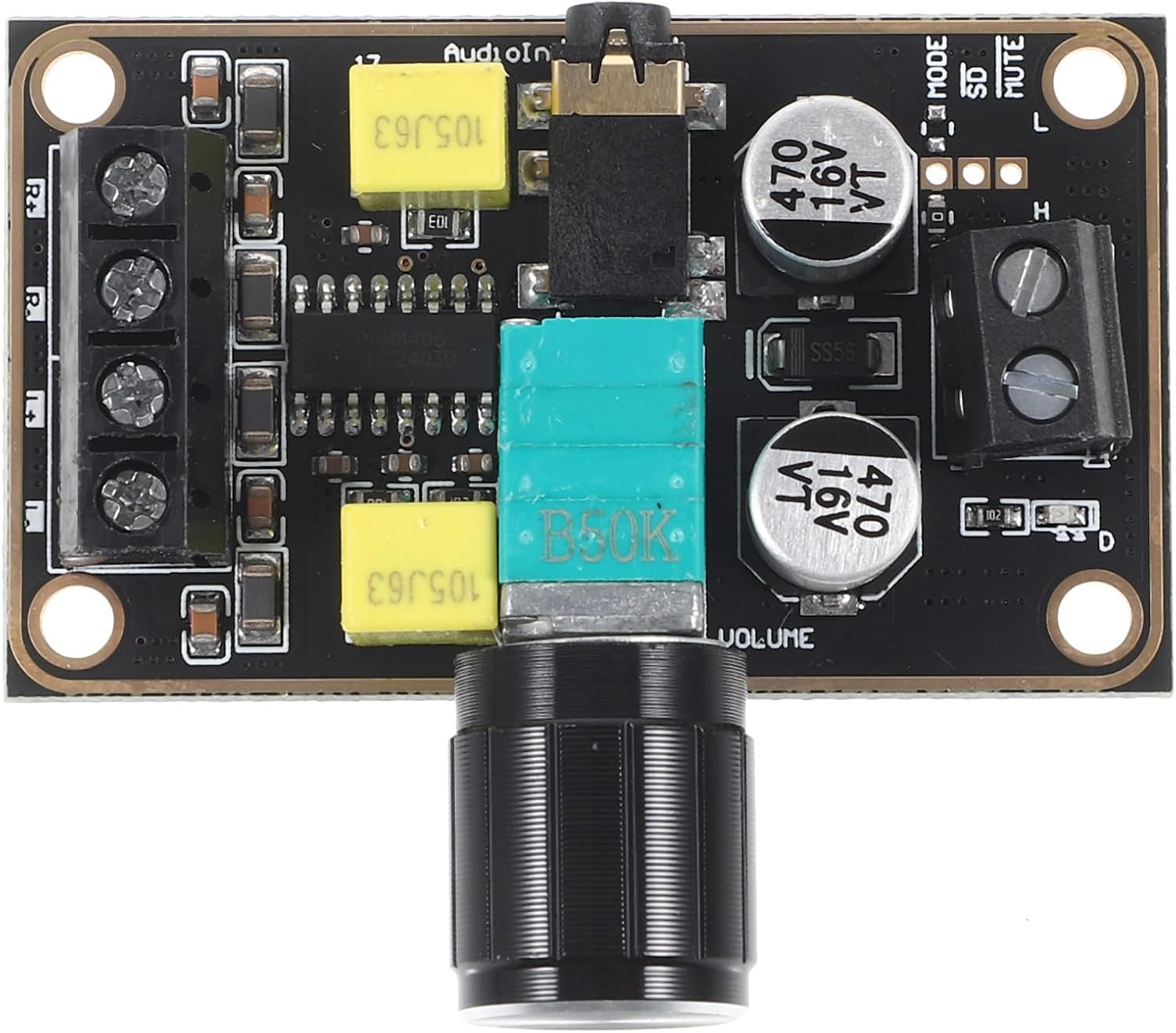 Healeved Digital Pam8406 Power Amplifier Board Mono Audio Amplifier Module for Small Speaker DIY Home Theater Audio Parts image number 6