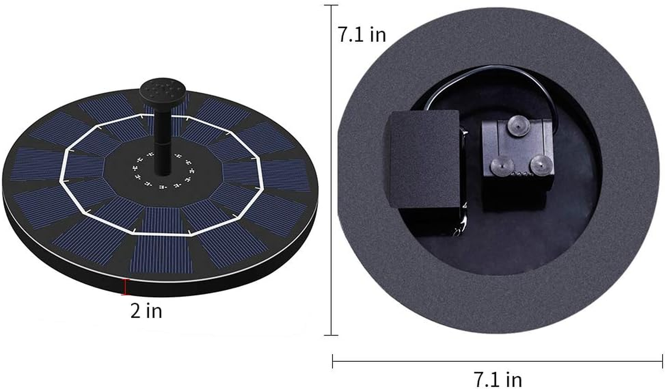 Solar-Power Birdbath Fountain Pump with Battery Backup 2.5W Brus -Blocking Submersible Pump Panel Kit for Bird Bath Garden Small Pond image number 3
