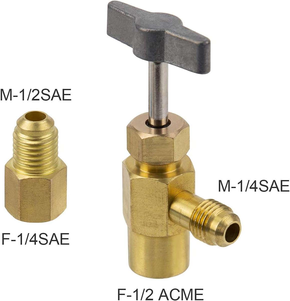 SAVITA Car Air Tool Set, AC R134A Quick Couplers Adapters R134A Can Tap with Tank Adapter for 1/4 Inch Coolant Distributor. and 1/2 Inch Fitting AC Hose Gauge image number 4