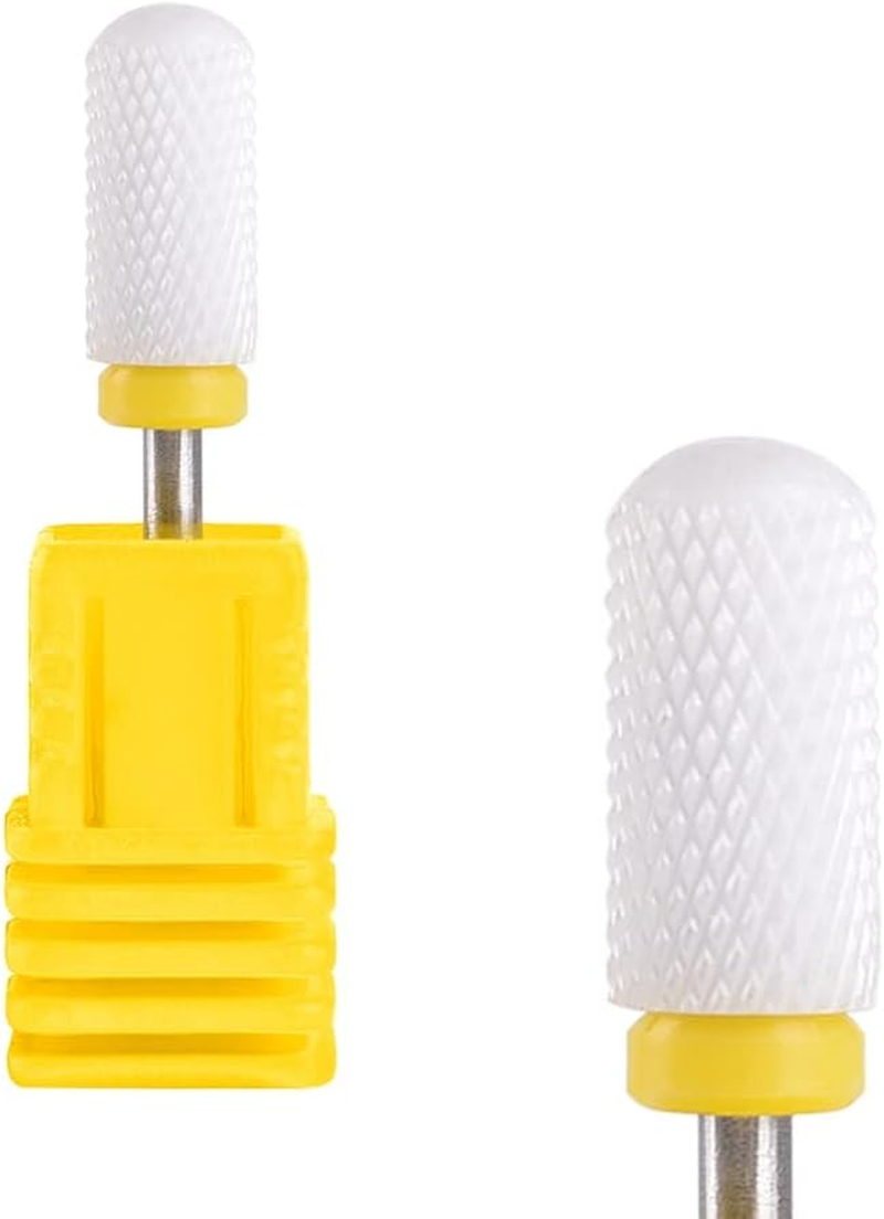 KADS 5 Sizes of Ceramic Nail Drill Bit Cuspidal Nail Drill Bit Polish Tools Ceramics Grinding Stone Head Nail Art Machine (Extra Coarse) image number 1