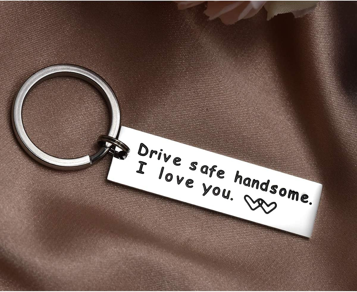 Lparkin Drive Safe Keychain Handsome I Love You Trucker Valentines Day Stocking Stuffer