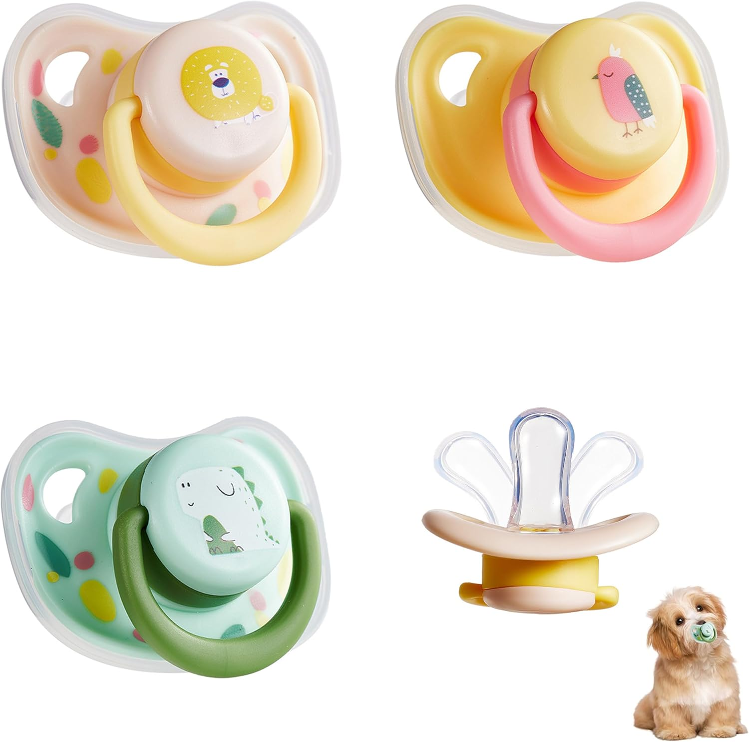 3 Pcs Pet Dog Silicone Pacifier,Puppy Kitten Calming Pacifier,Soothe Your Pet'S Anxiety,Pet Chew Toy Animal Accessories Decoration,Stop Barking for Puppy and Small Dogs,Sturdy Molar Toy for Pets image number 5
