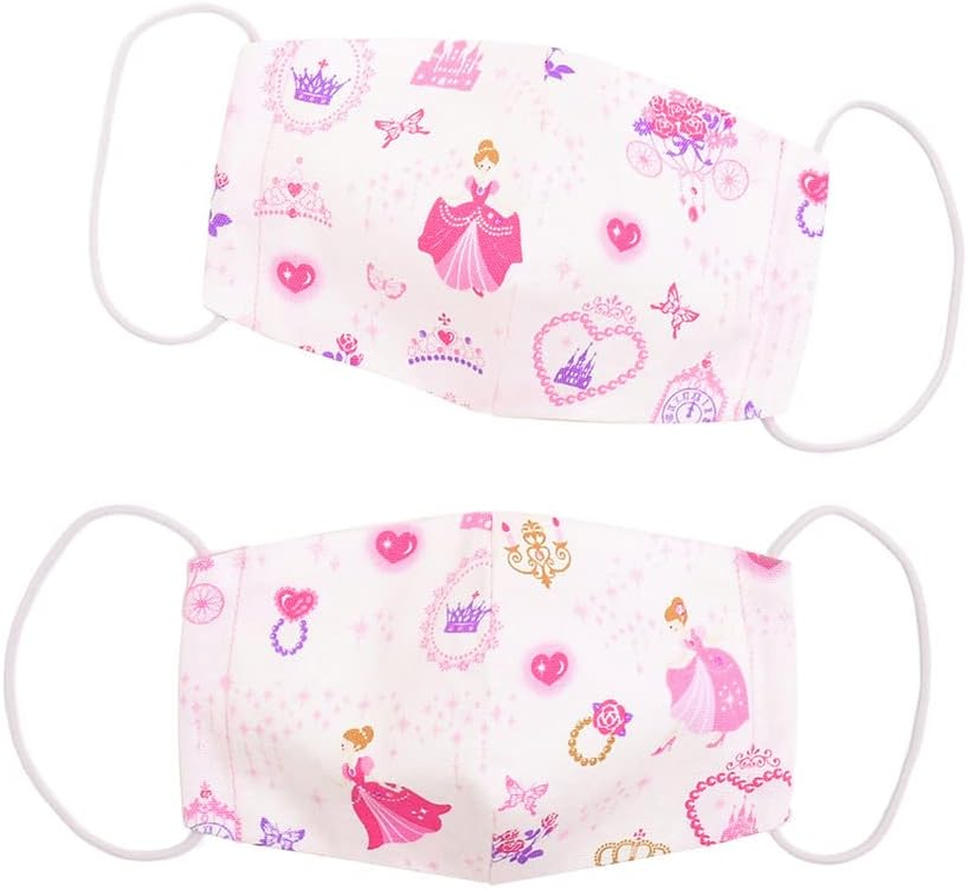 Children'S Masks, Set of 2, Silver Ion Antibacterial Gauze, Powder Room Color with Princess Dress (White) N5316902 image number 2
