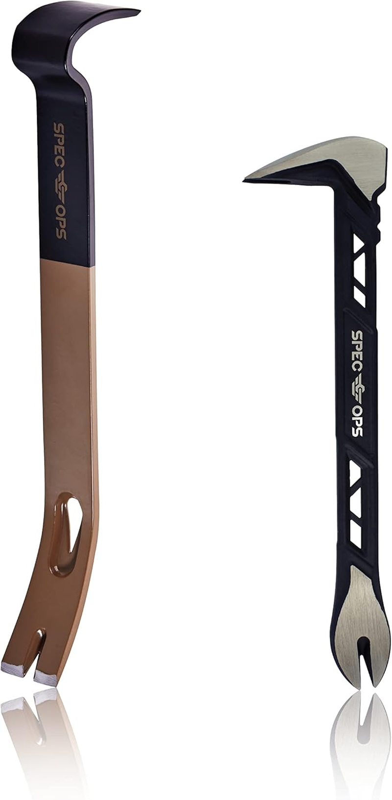Spec Ops Tools 10" Cats Paw & 15" Flat Pry Bar Set Crowbar Tool Set, Teardrop Nail Pullers, High-Carbon Steel, 3% Donated to Veterans image number 6