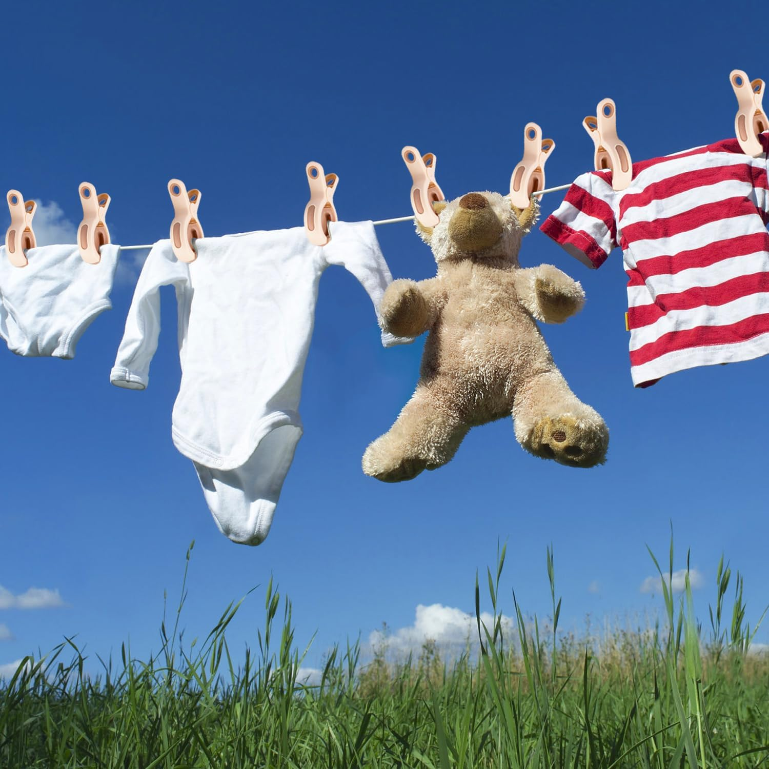 9 Pack Beach Towel Clips, Heavy-Duty Plastic Clothes Pins Bright Color Beach Chair Towel Holder Windproof Clothes Clips to Keep Your Towel Clothes Blankets (Pink)