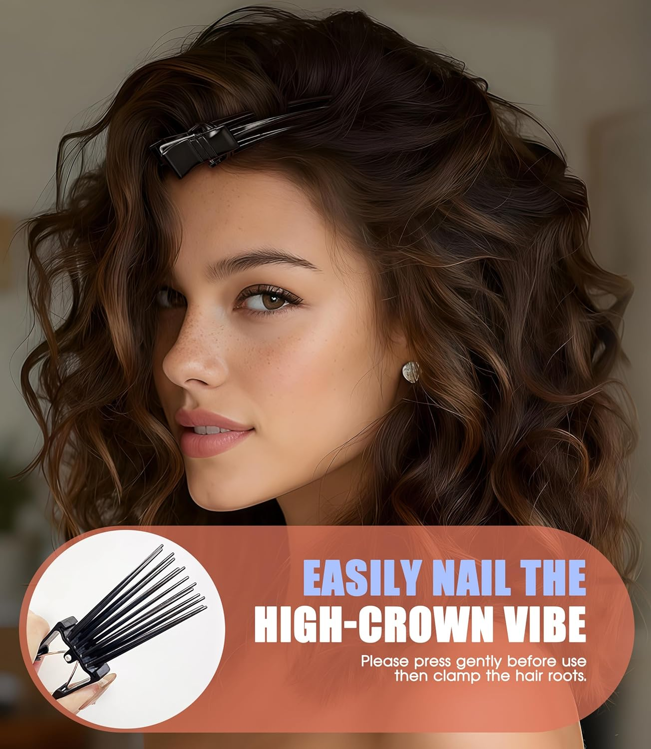 Volume Clips Hair Pack of 4 for Fluffy Ponies, Volume Clip for Hairline, Hair Clip No Imprint Hair Root Lifting Clips for Men and Women image number 4