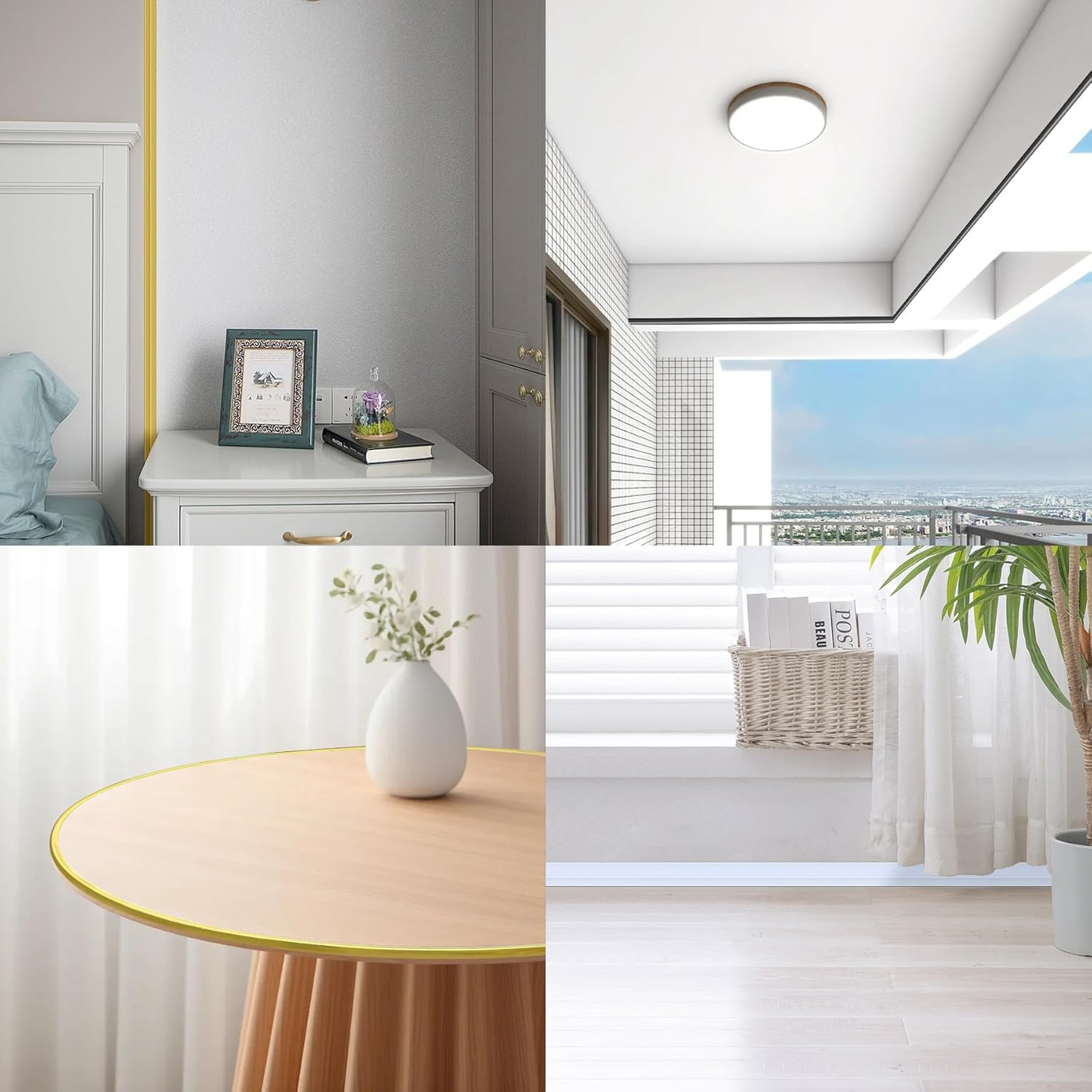 Peel and Stick Multifunctional Molding, 3-In-1 Design - Wall Trim & Corner Guards & Caulk Strip Baseboard for Floor, Table and Door Frame (Shiny Silver, 5M X 2Cm) image number 2