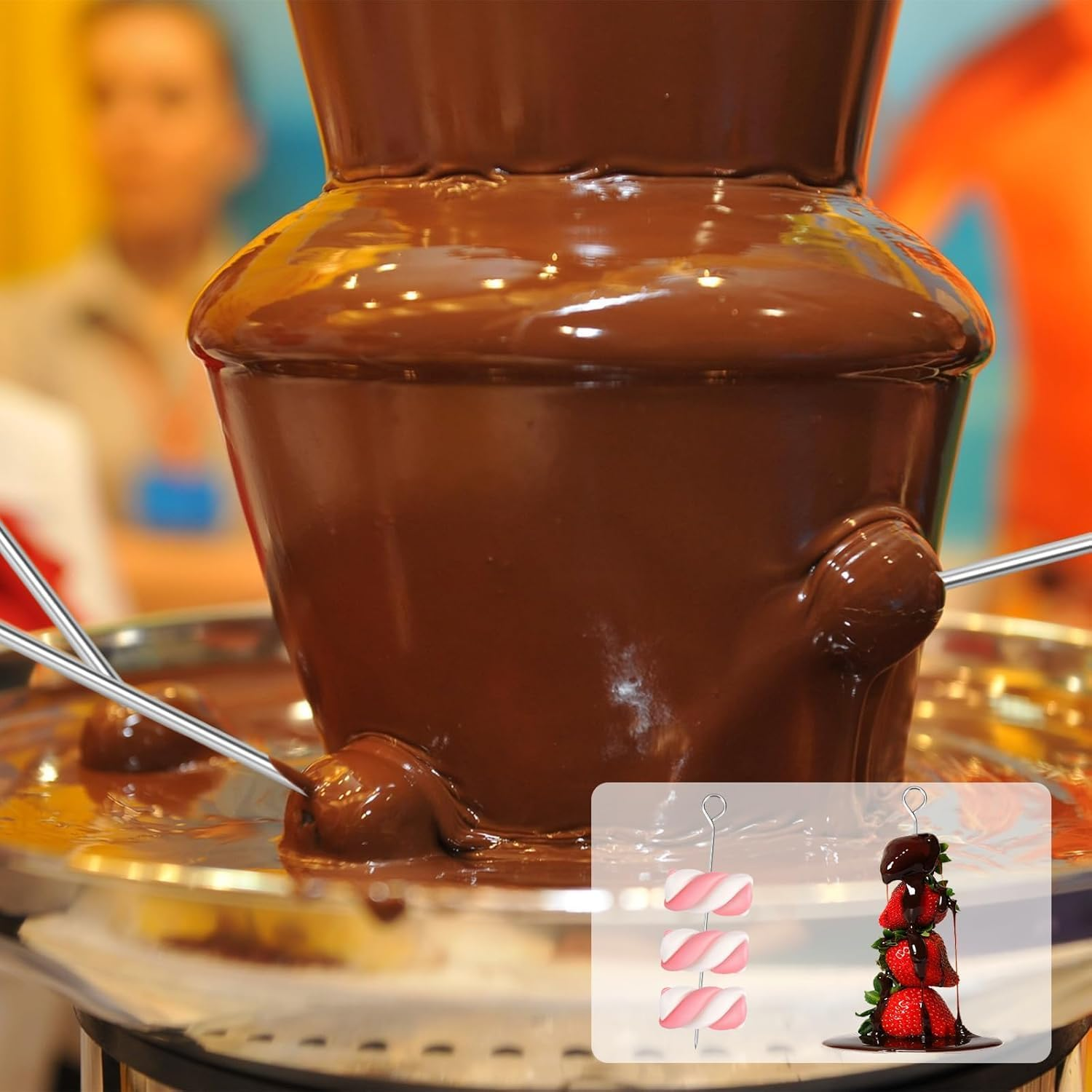 Pack of 60 Stainless Steel Kebab Skewers (15 Cm) - Metal Roulade Needles, Barbecue Skewers, Small Skewers for Roulades, Meat Skewers, Reusable for Barbecuing image number 5