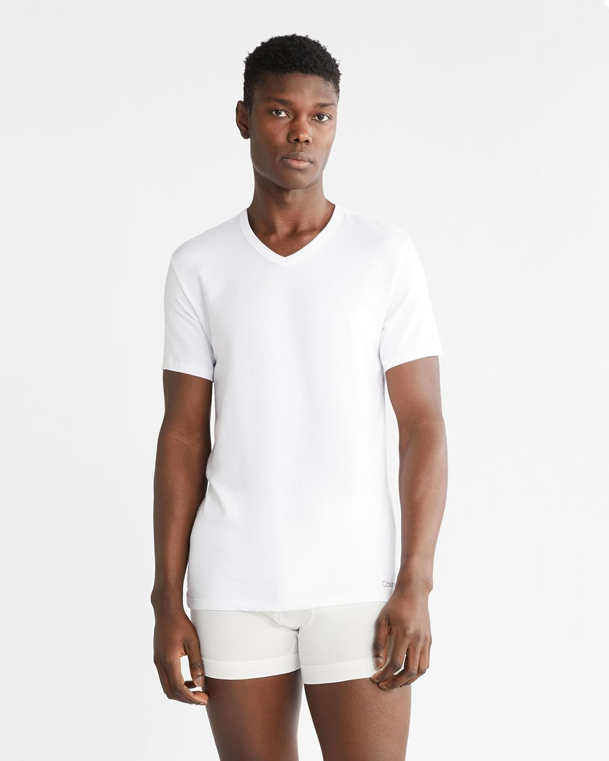 Calvin Klein Men'S Classic Cotton V Neck T-Shirt 3 Pack image number 1