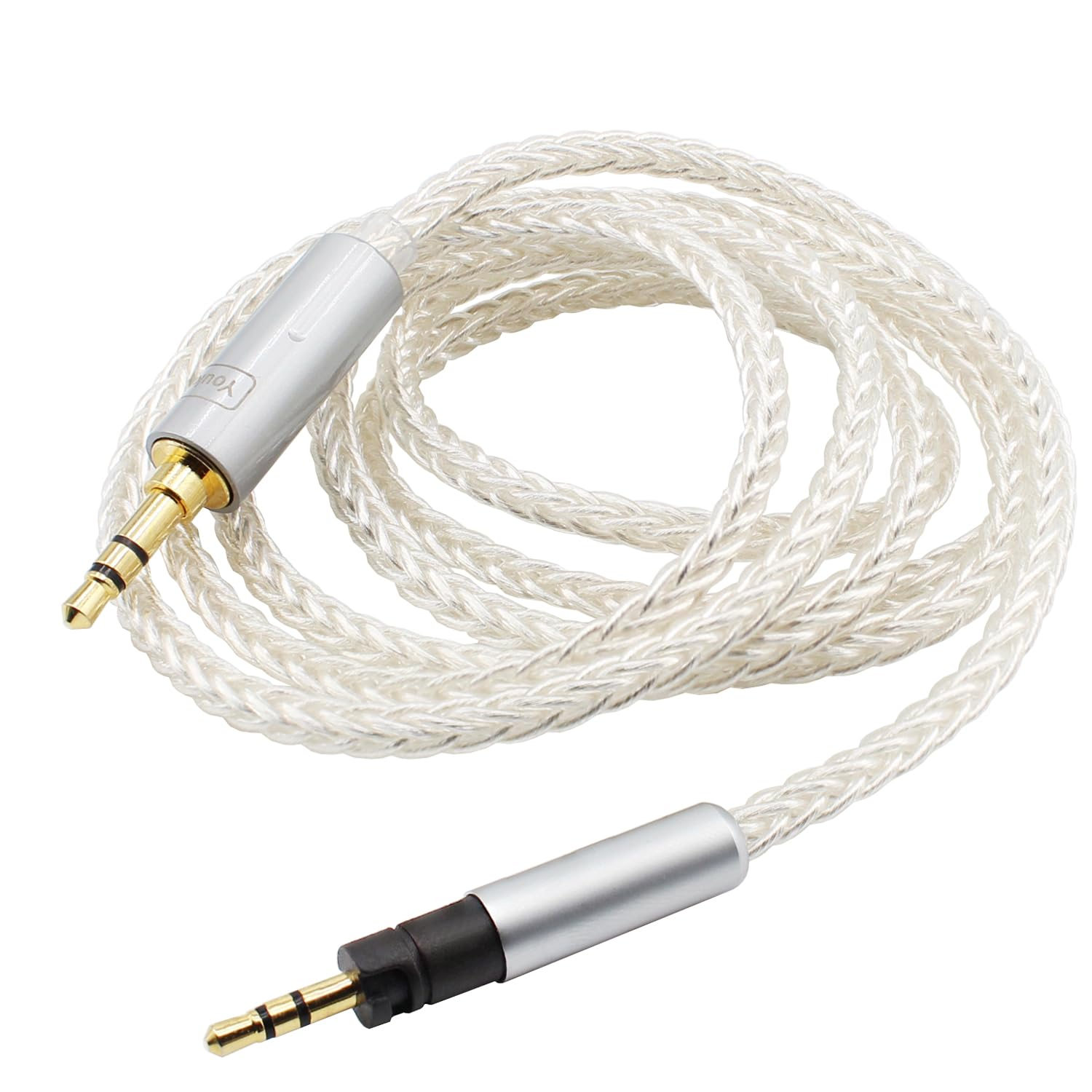 Youkamoo 3.5Mm 8 Core Silver Plated Braided Replacement Upgrade Cable Compatible for Sennheiser Momentum Momentum 2 Momentum 3 HD1 Headphones 2.6M image number 2