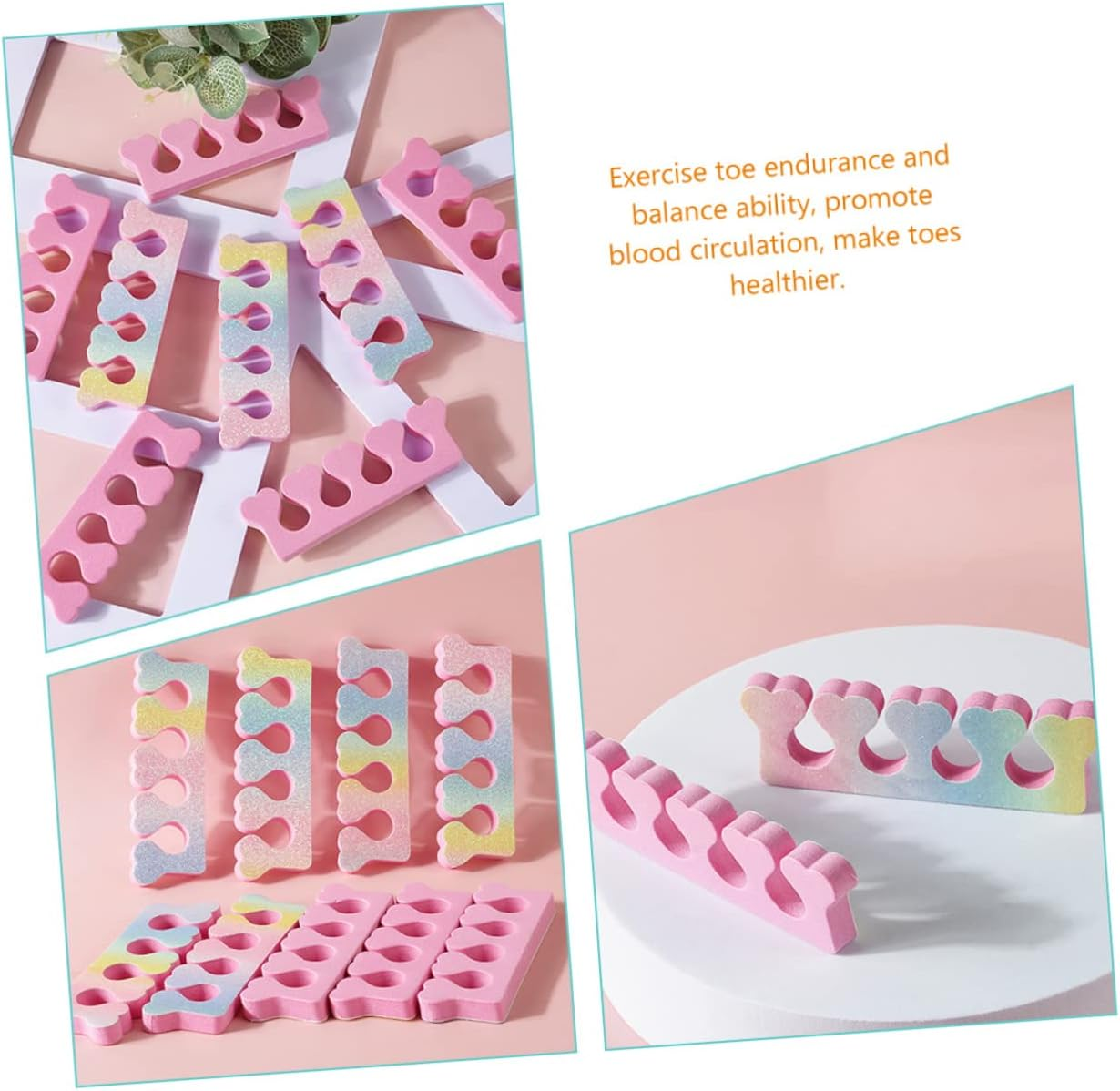 COMPUKAS 30Pcs Heart Shaped Nail Art Toe Separators Toe Spacers for Women Comfortable Manicure Tools for Home Salon Use Promote Lightweight Design image number 2
