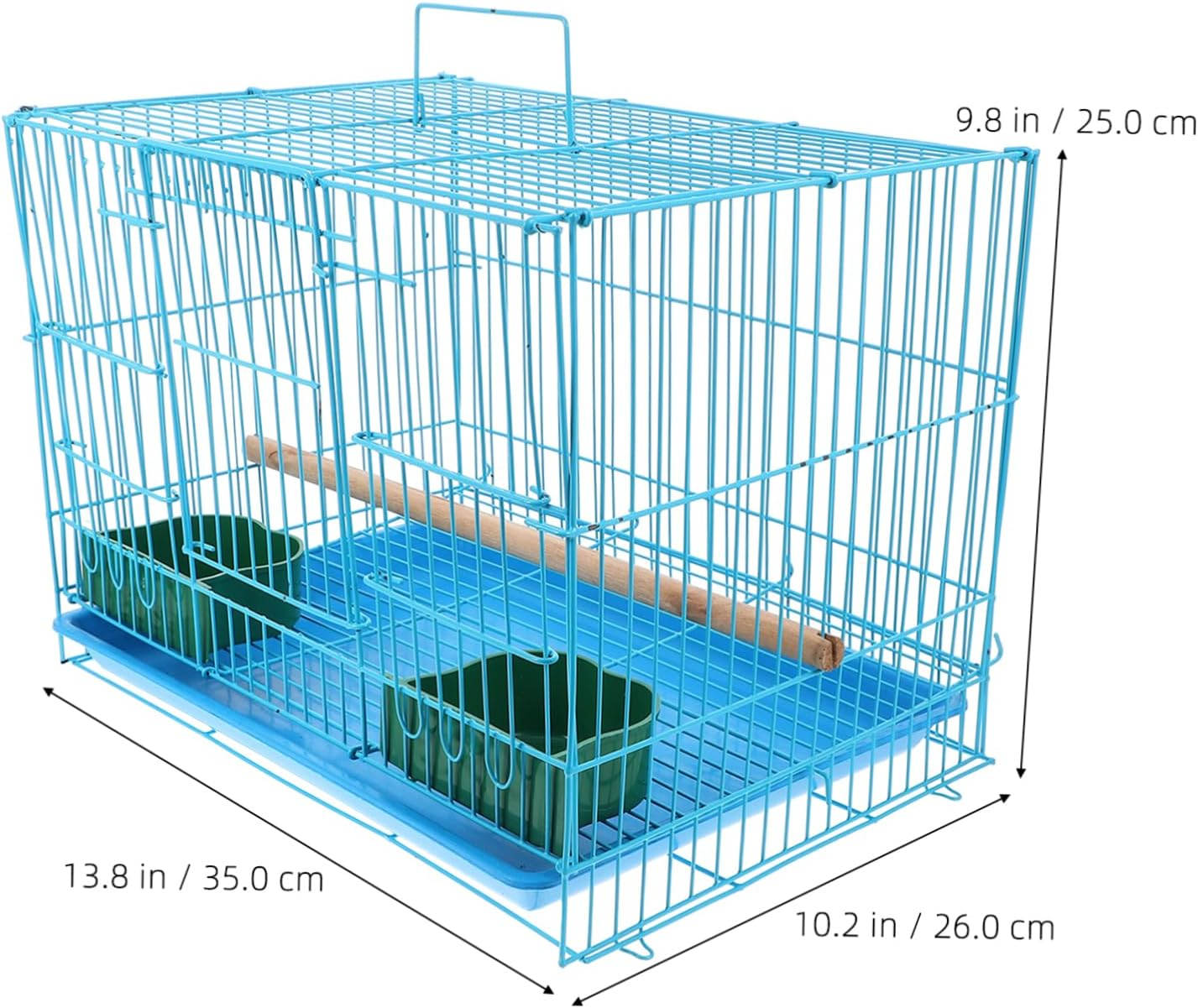 FONDOTIN Portable Bird Cage with Toilet Tray Small Animal Carrier for Parrots and Lovebirds Easy to Clean and Travel-Friendly Design Pet Supply Accessory image number 3