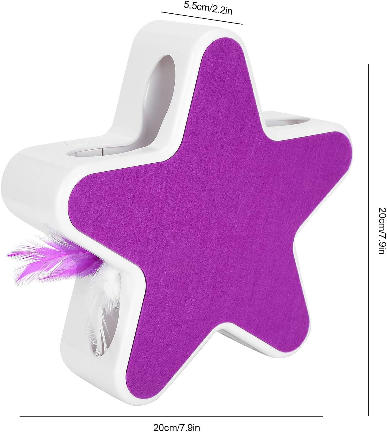 Cat Toys for Indoor Cats Interactive Cat Toy with Feathers,Five‑Pointed Star Funny Cat Box Feather 360 Degree Random Rotation Automatic Teaser Cat, Electronic Cat Toy, Cat Exercise Toy