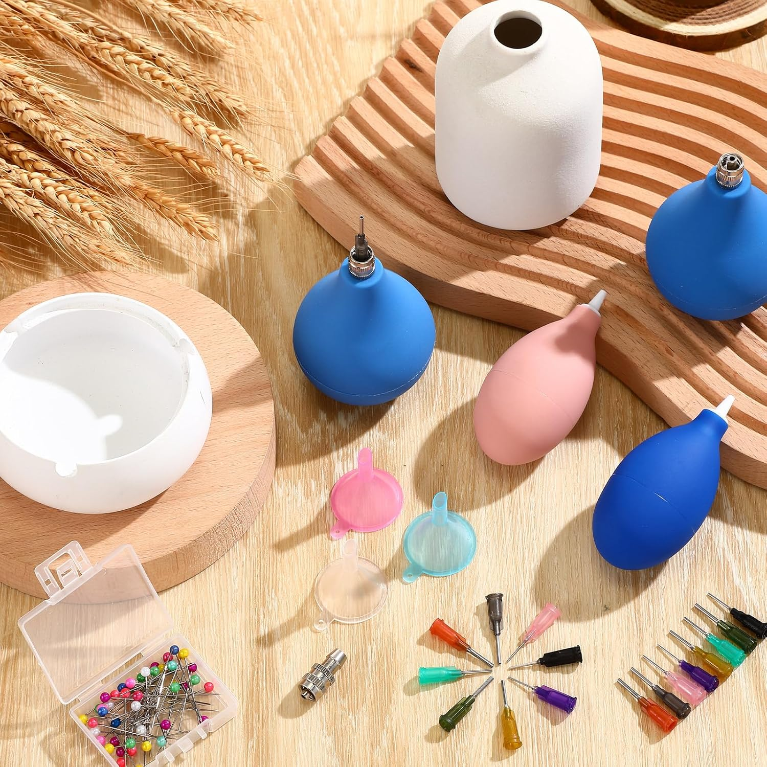 Dandat 102 Pcs Pottery Tools Supplies Ceramic Precision Applicator, Precision Tips Applicator for Ceramic Bottles Glaze 3 Ounce Clay Tools Set, Slip Trailing Pottery Glaze Squeeze Bottle - 51, Bright image number 3