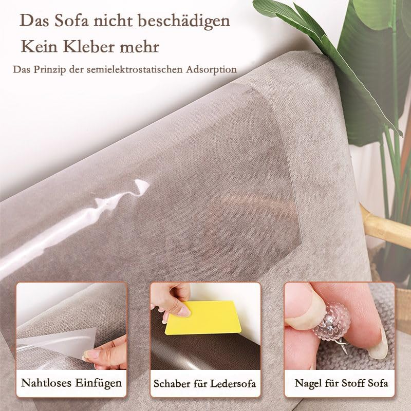 Scratch Protection Cat Tape, anti Scratch Film for Cats, Dogs, Scratch Protection for Doors, Scratch Protection, Sofa Cat Pad, Transparent Self-Adhesive Cat Furniture Protection, Scratch Protection image number 1