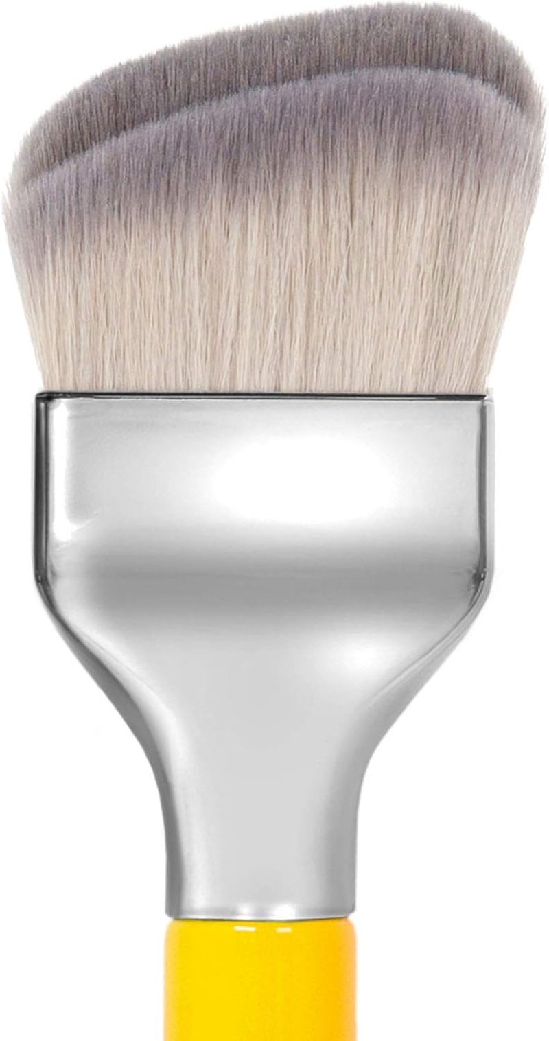 Bdellium Tools Professional Makeup Brush - Studio Series 971 Large Slanted Double Dome Blender - with Soft Synthetic Fibers, for Quick & Easy Application and Blending (Yellow, 1Pc) image number 5