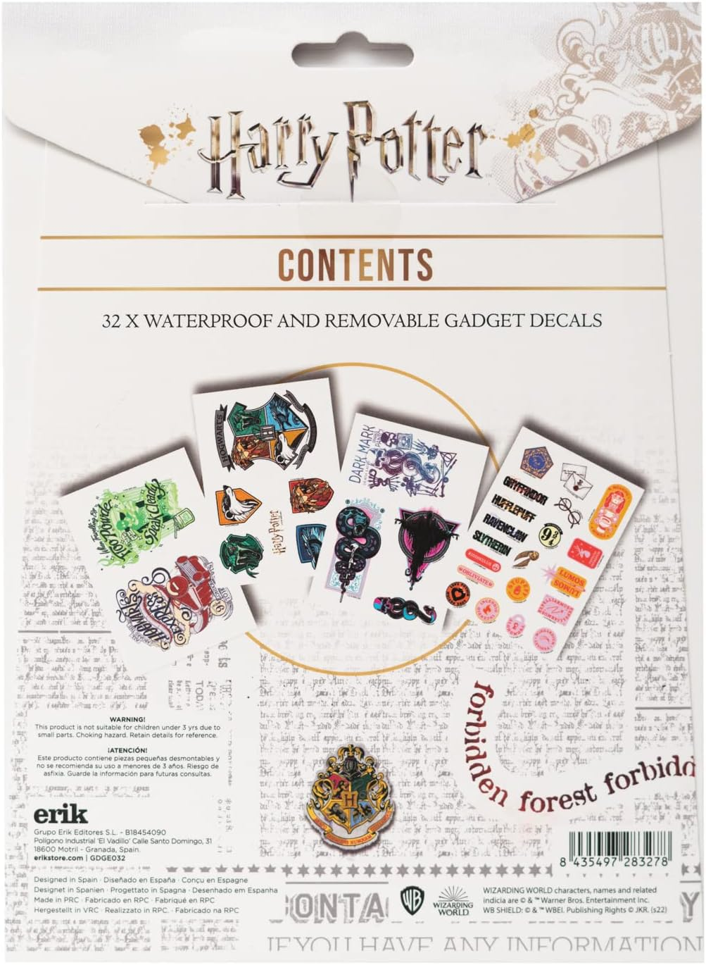 Erik Official Harry Potter Gadget Decals - 32 Waterproof & Removable Stickers - Laptop Stickers - Cute Stickers - Stickers for Children - Stickers for Adults - Harry Potter Merchandise image number 4