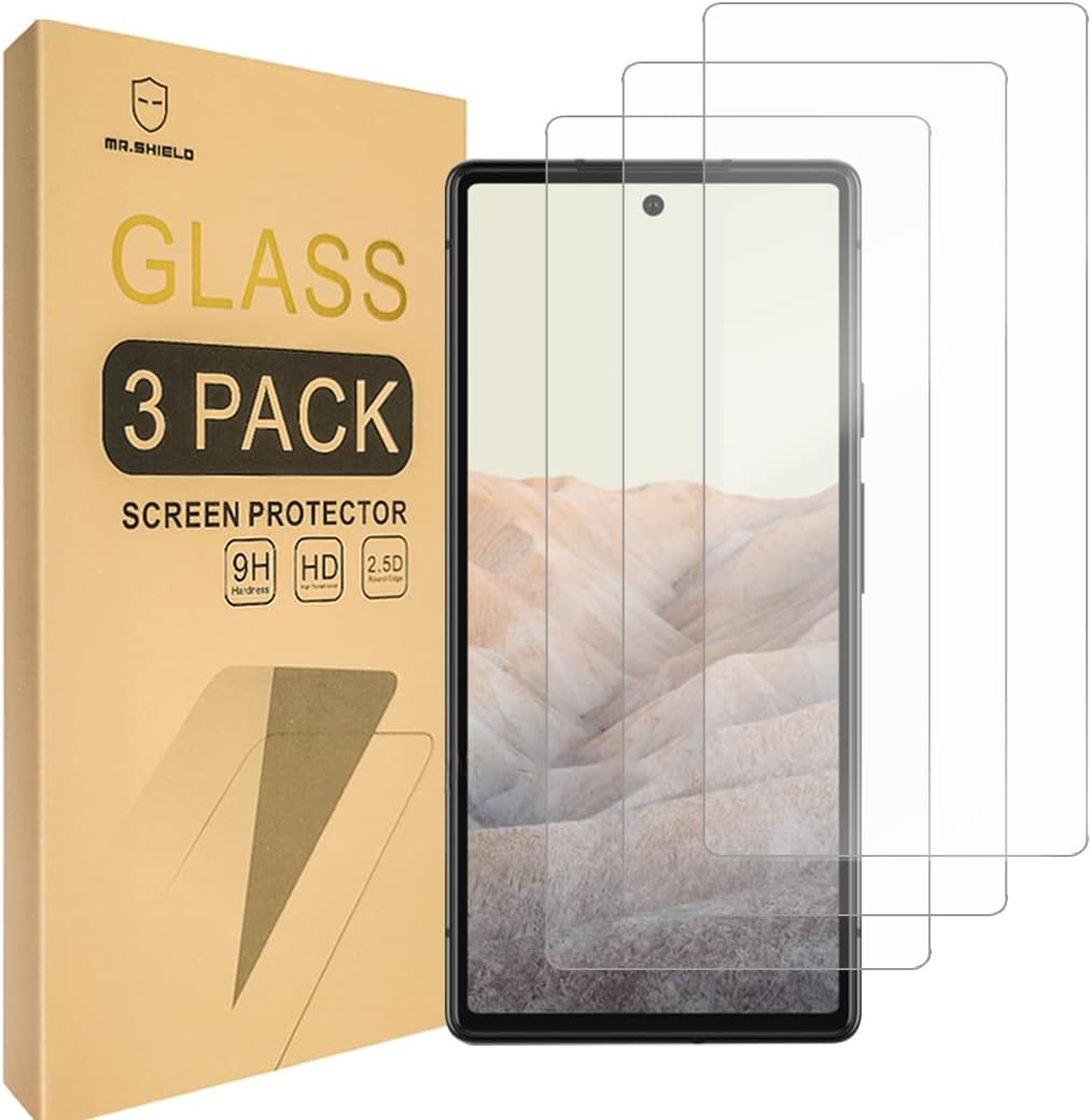 Mr.Shield [3-Pack]- Designed for Google Pixel 6 [Tempered Glass] [Japan Glass with 9H Hardness] Screen Protector with Lifetime Replacement image number 4