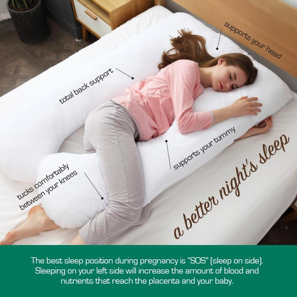 Australian Made Pregnancy/Maternity/Nursing Pillow Body Feeding Support (Pillowcase Included) (Lilac) - Black image number 3