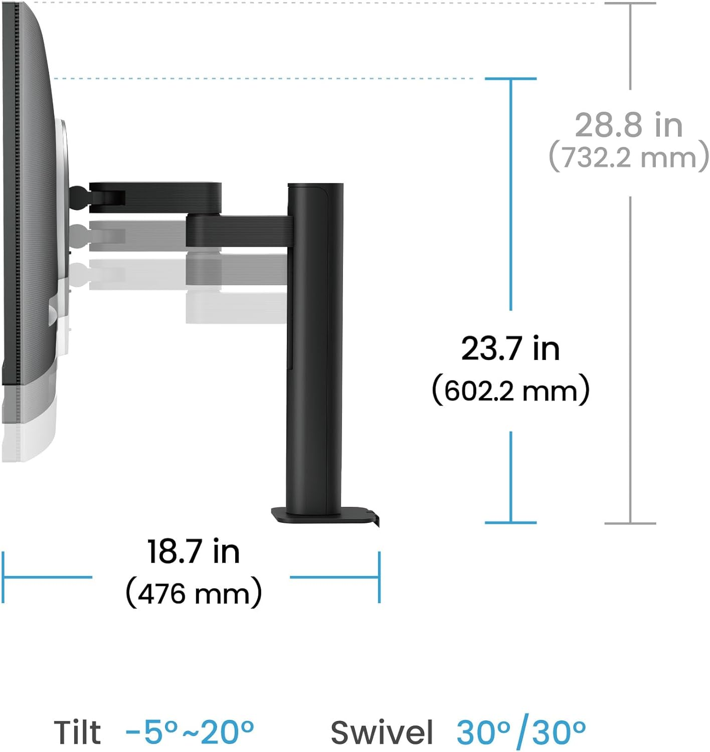 Benq RD280UA 28.2&rdquo; 4K+ 3840X2560 Programming Monitor with Backlight & Flexible Arm, 90W USB Type-C, Fine-Coated Panel, Coding Modes, Night Hours Protection, Coding Hotkey, Ergonomic Design, 3:2 Ratio image number 3
