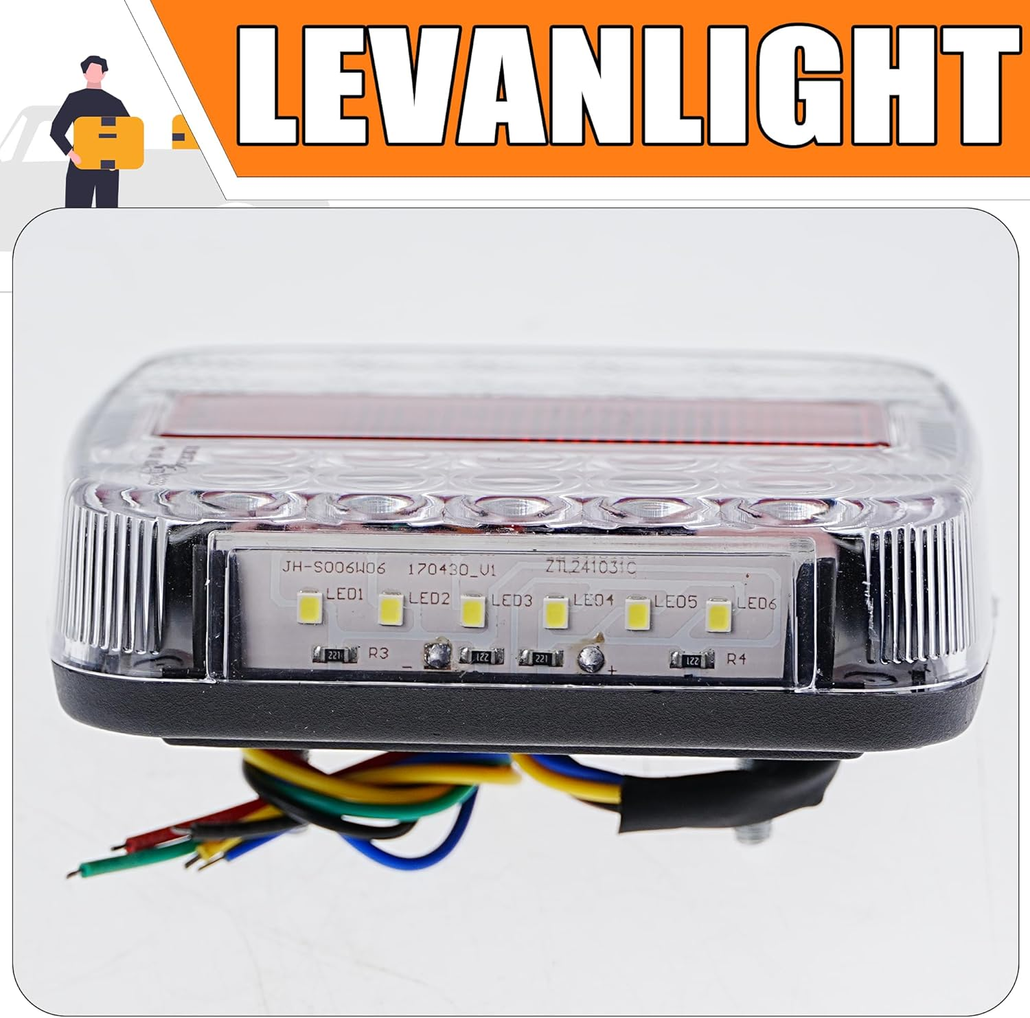 1Pair 12V 26LED Stop Tail Lights Kit Waterproof Turn Signal Running Brake Lights for Boat, Trailer, Truck, RV, Camper, UTV, UTE, Van Clear Lens LED Light Kit image number 5