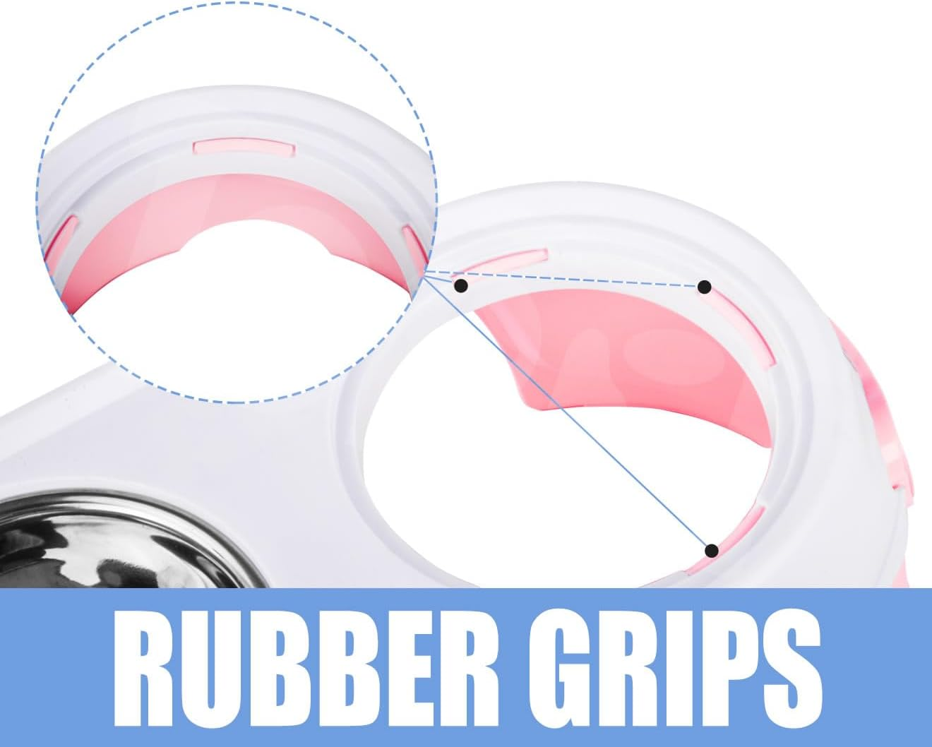 Dual Elevated Raised Pet Dog Puppy Feeder Bowl Stainless Steel Food Water Stand image number 4