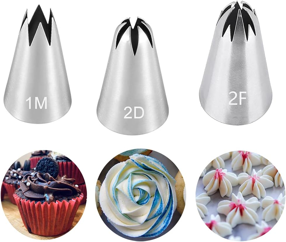 Royal Icing Piping Nozzle for Writing,Pastry Nozzle round for Cookie Cake Cupcake Decorating,5 Pcs
