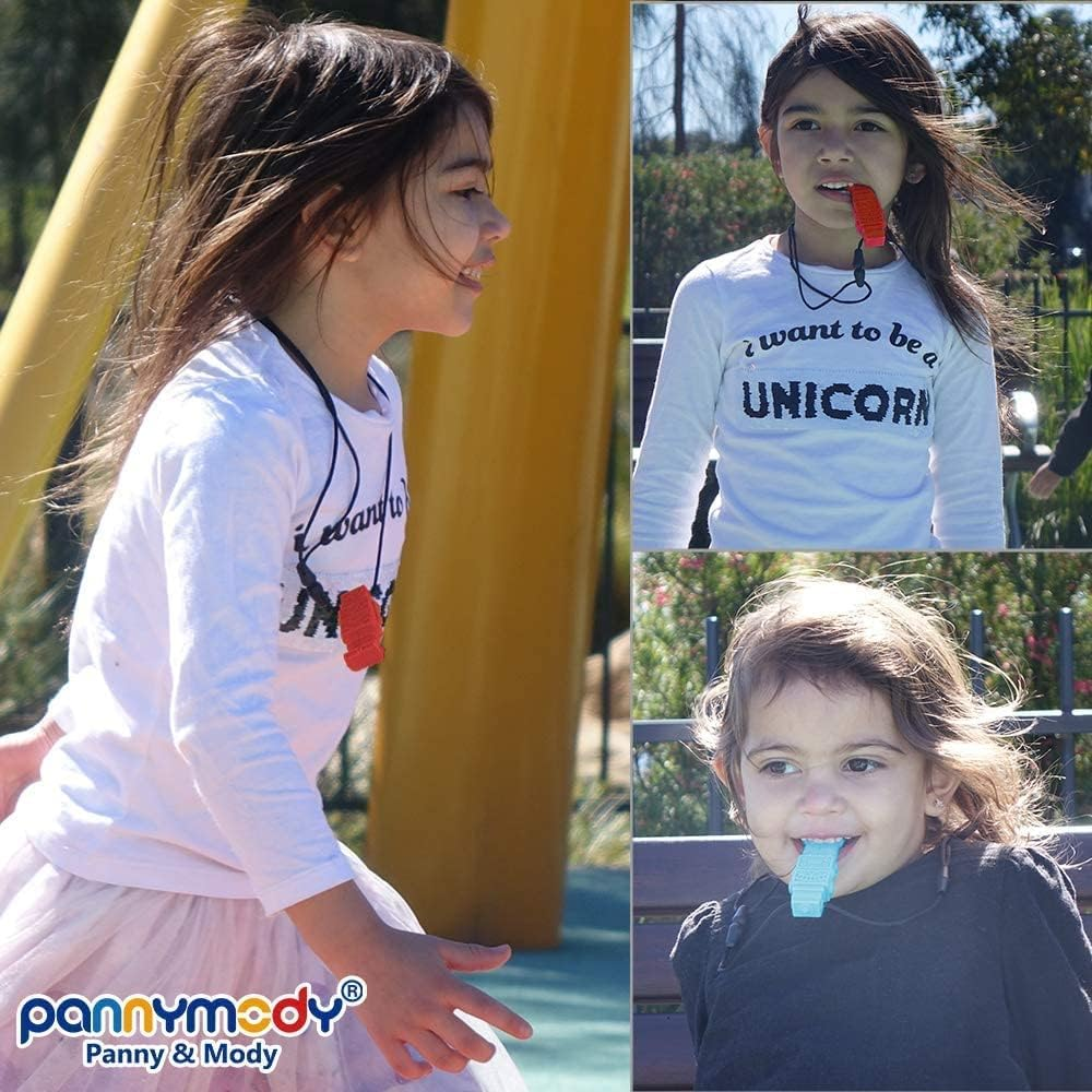 Sensory Chew Necklace for Boys and Girls(3 Pack), BPA Free Silicone Chewable Robot Pendant Necklaces for Kids with Autism ADHD - Oral Motor Chewing Toys - Blue, Red, Yellow image number 4