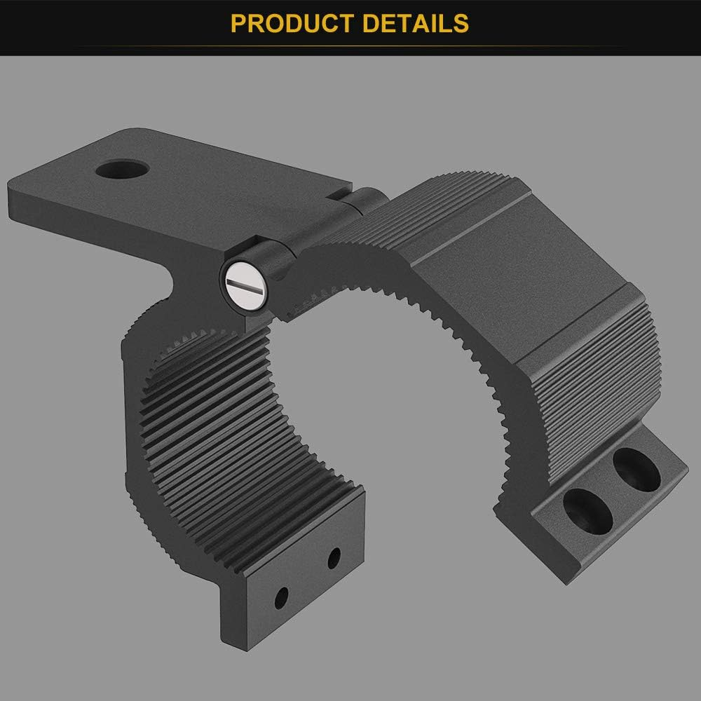 Audak 1 Pair Aluminum Mounting Bracket Kit Tube Clamp for 1.625 1.75 1.875 2 Inch Bullbar Roof Rack Roll Cage Horizontal Bar (1.6 to 2 Inch Adjustable)