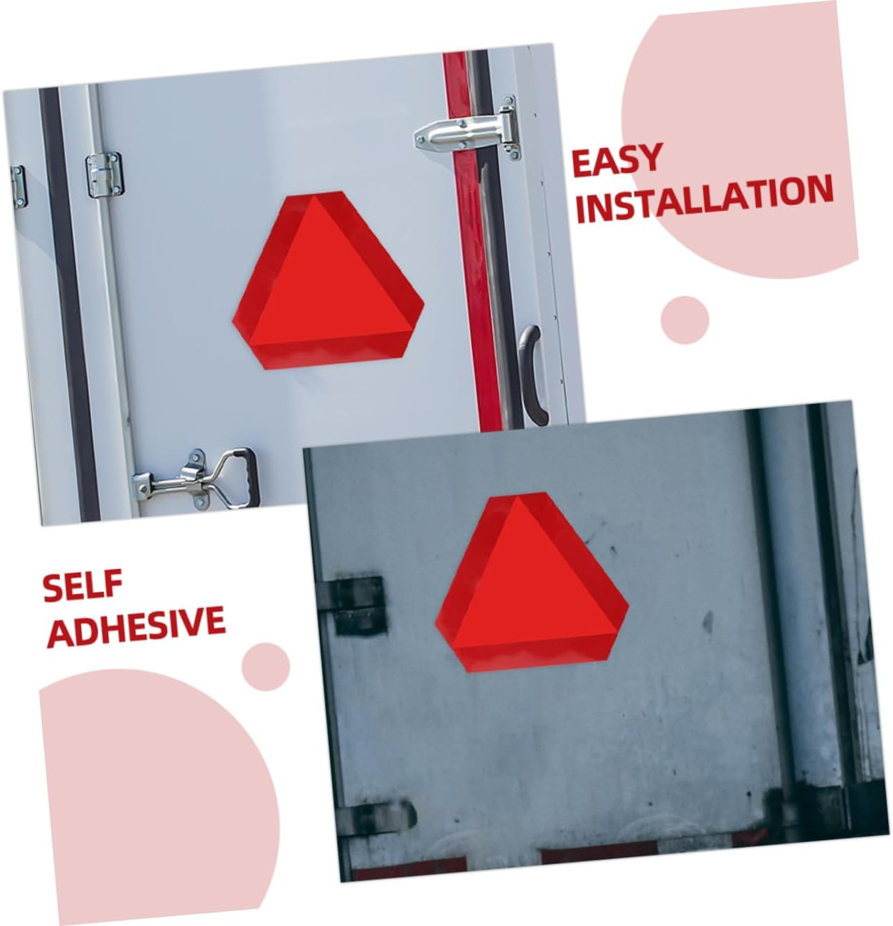 2Pcs Slow Moving Vehicle Sign Triangle Safety Sign Reflective Slow Moving Car for Warning and Caution at Night Low Visibility Areas image number 5