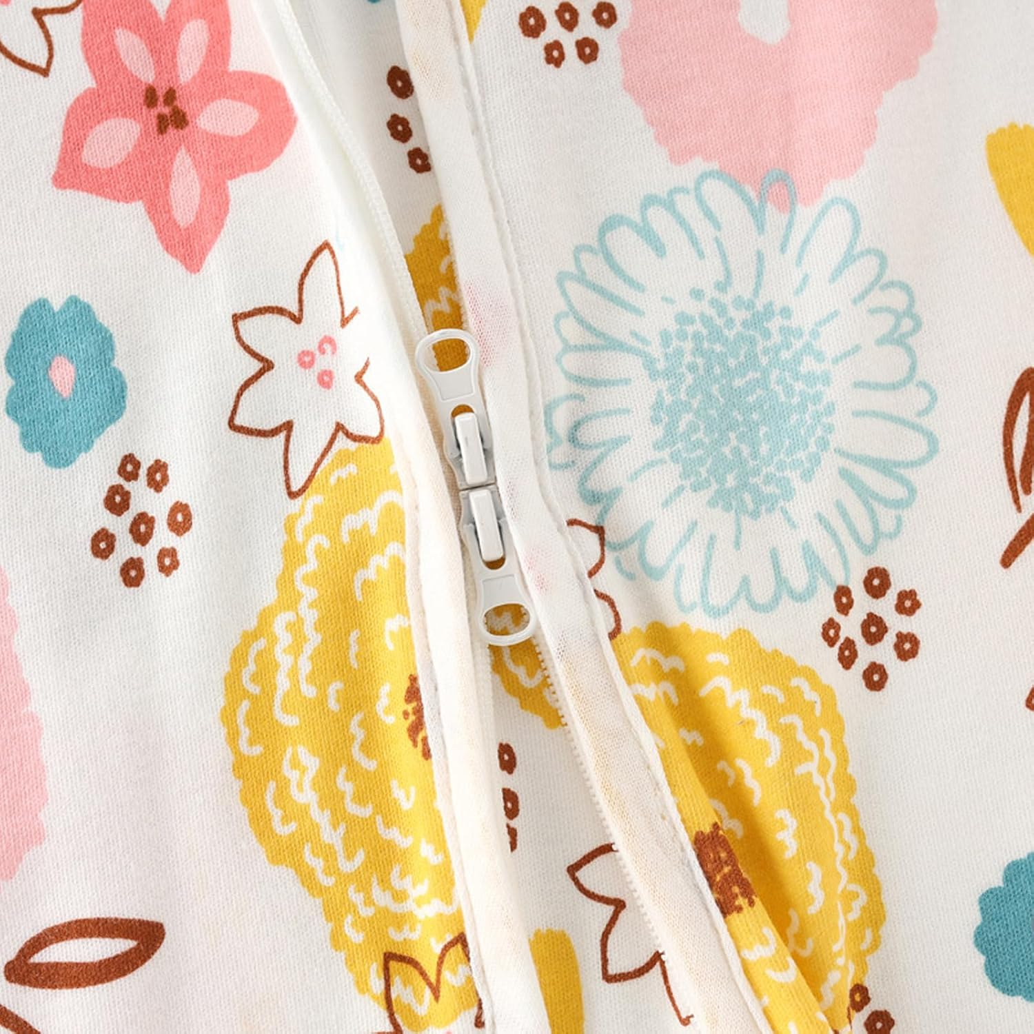 2 Pack,Newborn Sleep Sack,Winged Baby anti Startle Swaddling Clothes，100% Cotton Sleepsack Swaddle,3-6 Months,3-Way Adjustable Wearable Transition Blanket, Hat and Mittens, Animal and Floral Patterns image number 5