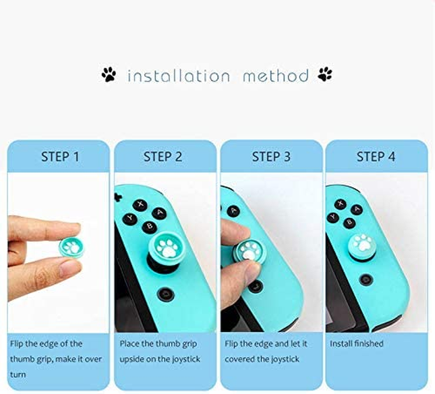 Marshal Design Thumb Grip Caps, Joystick Cap Compatible with Switch & Lite Animal Crossing, Soft Silicone Case for Joy-Con Controller(Green & Blue) image number 1