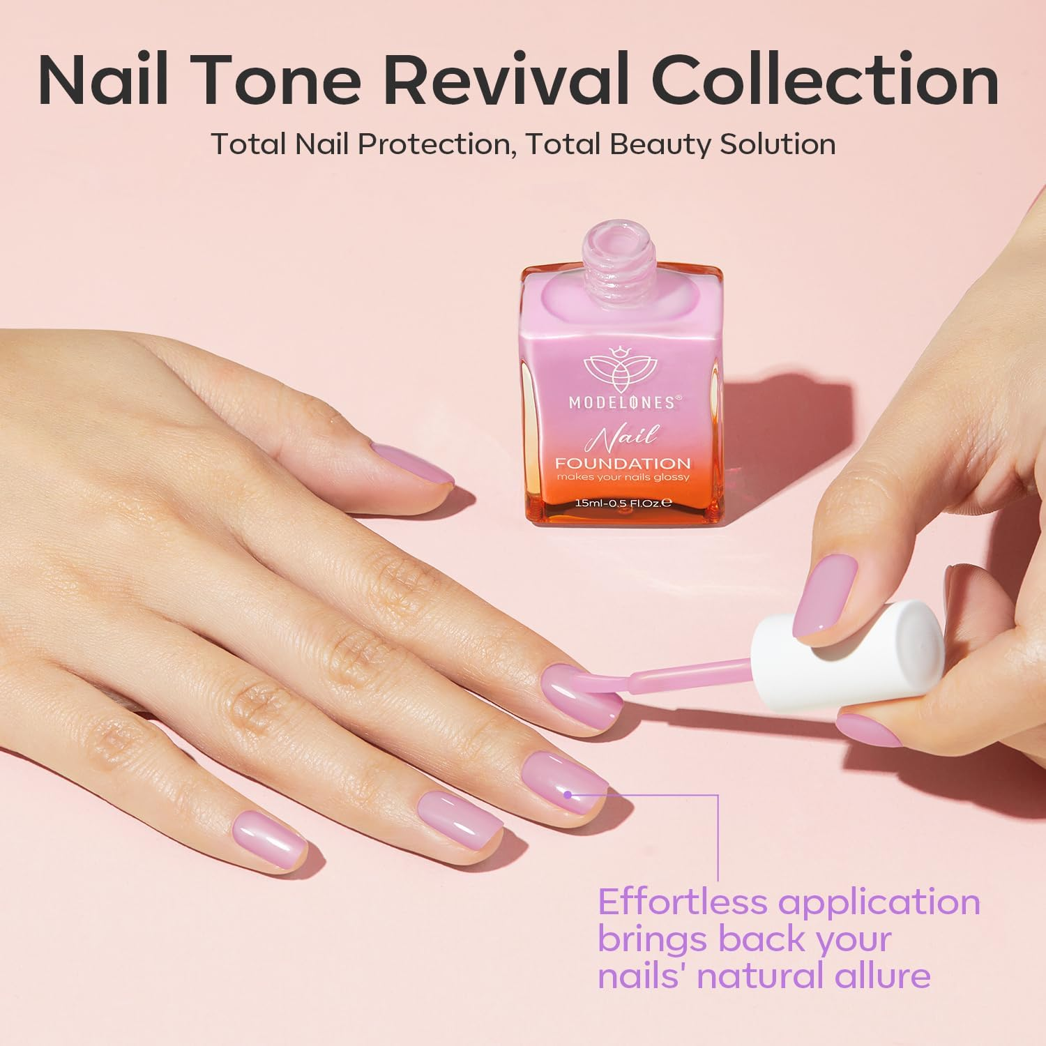 Modelones Nail Strengthener Jelly Purple Nail Repair for Damaged Nails Strengthening Polish 15Ml Nail Growth and Strengthener Natural Concealer Foundation Nail Care Gifts for Women image number 3