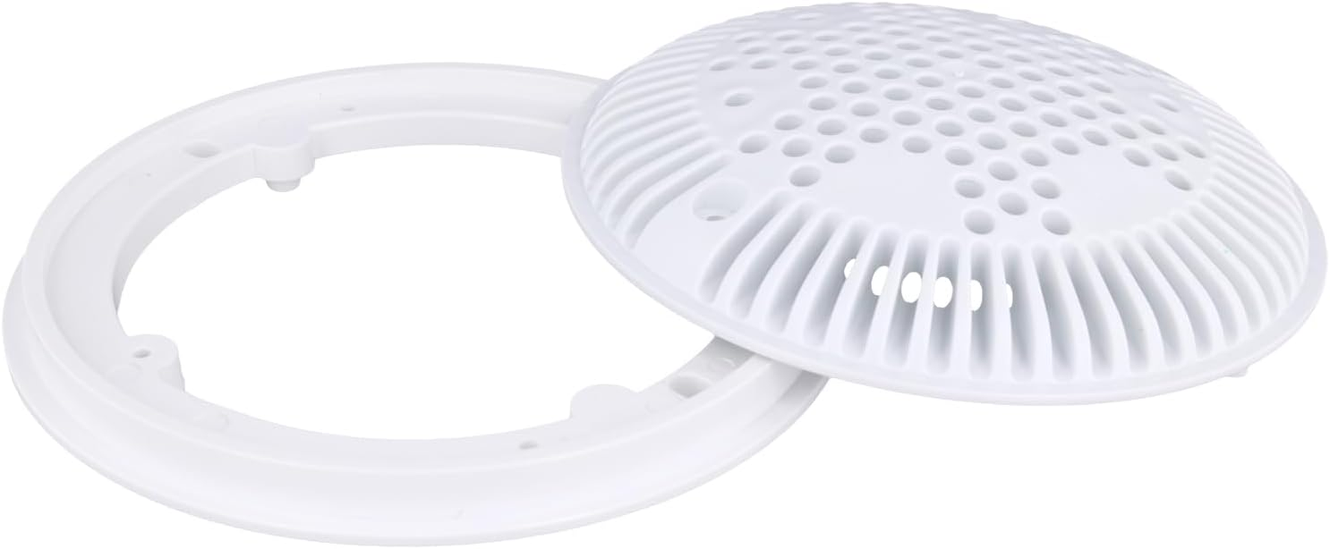 8In Swimming Pool Drain Cover, White Main Drain Cover Vortex-Resistant Drain Cover round Pool Overflow Drain Cover Floor Drain Cover Pool Drain Outlet for Inground Pools Replacement image number 2