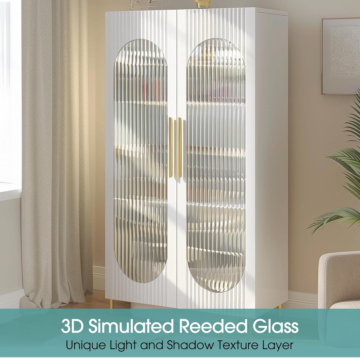 Coavas Window Privacy Film Reeded Glass: Frosted 3D Fluted Glass Window Cling, Adhesive Vinyl Decorative Door Stickers for Bathroom Home Sun Blocking,17.5X78.7 In, Translucent image number 4