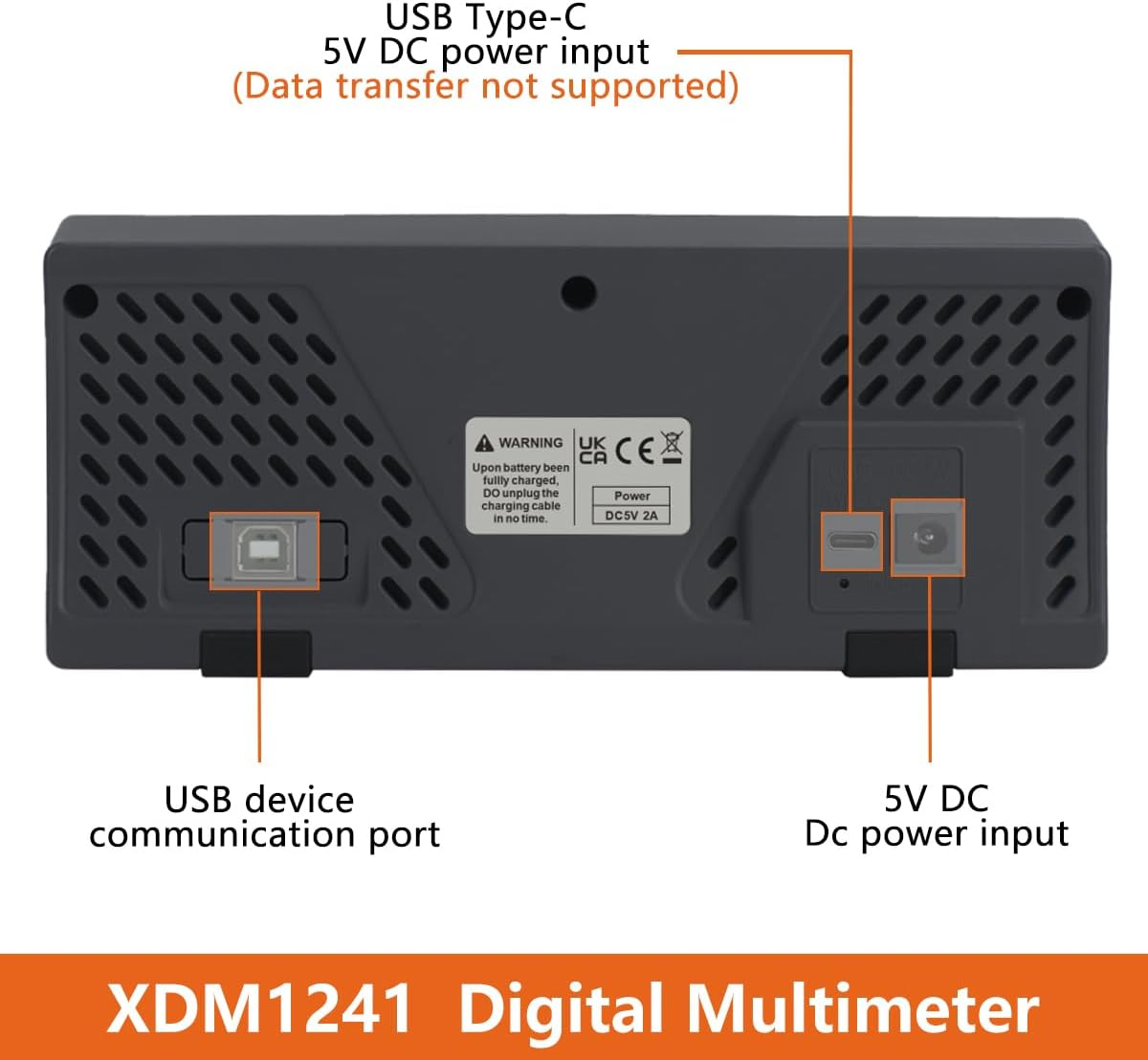 OWON XDM1241 Mini Battery Benchtop Digital Multimeter, 3.7In LCD Desktop Digital Multimeter True RMS Temperature Tester Meter