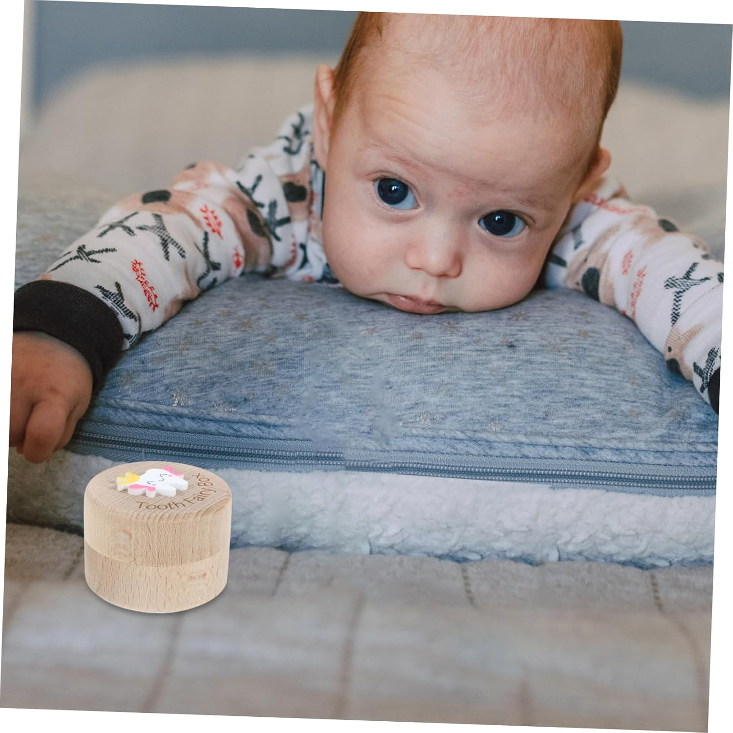 Wooden Baby Tooth Box Fairy Tooth Keepsake Storage for Boys and Girls Childhood Memory Holder image number 5