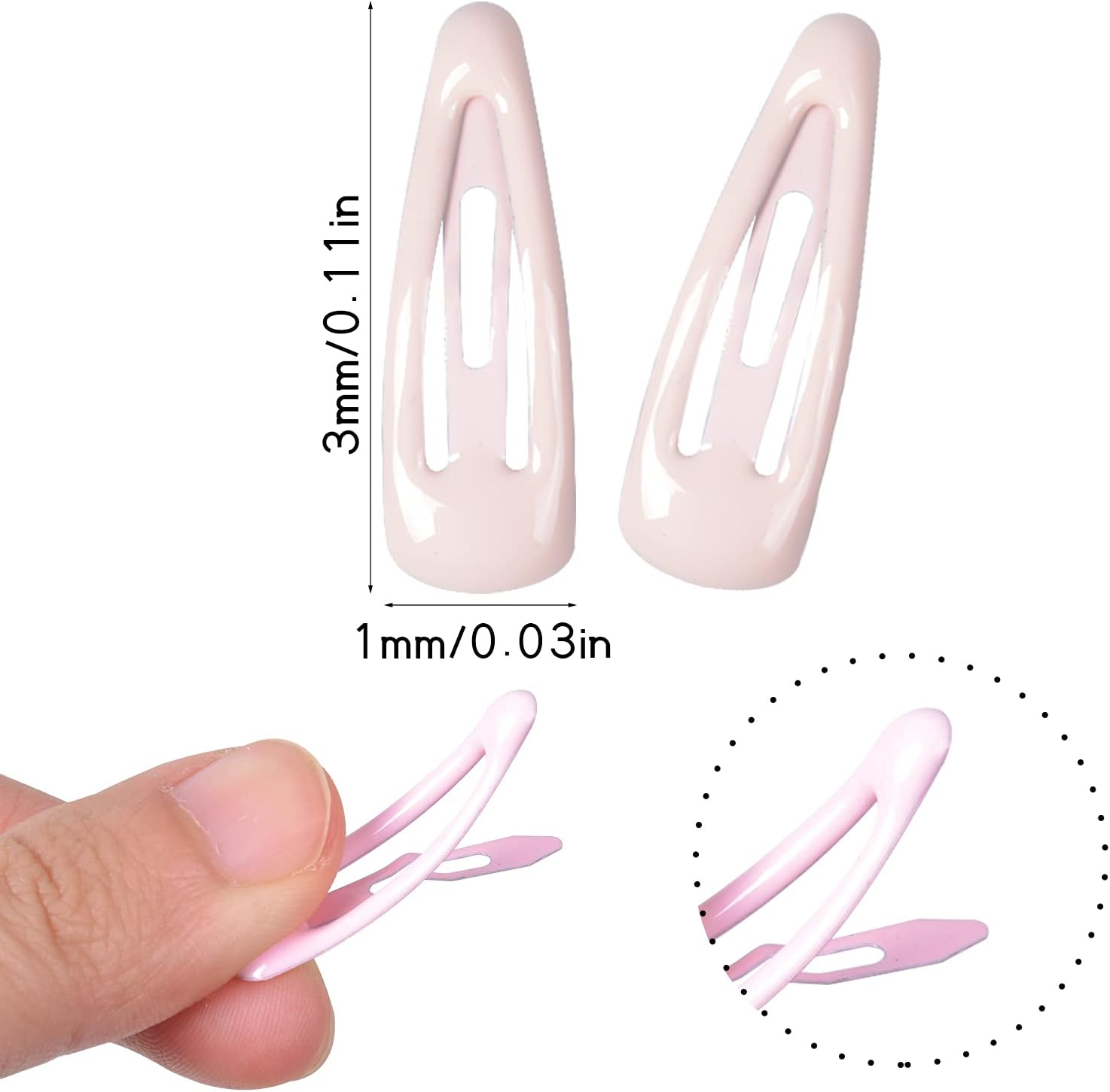 Girls Hair Clips 30 Pieces No-Slip Metal Hair Clips, Colorful Snap Barrettes for Girls, Drop Shape Clips, Candy Color Hair Barrettes Mini Sleepy Clips, for Toddler, Kids, Teens, Girls, Women image number 1