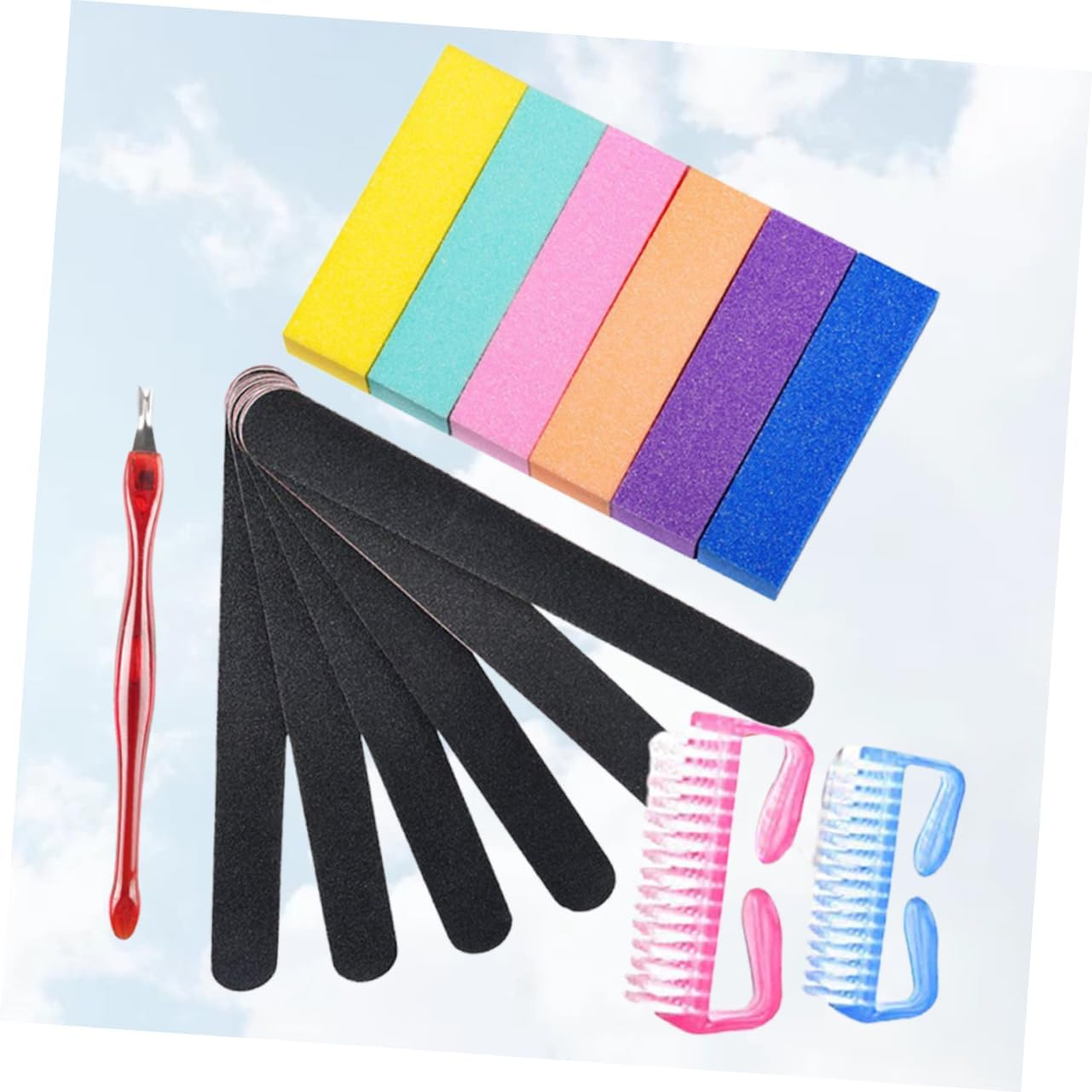 Minkissy Nail Art Tool Supplies Square Nail Polishing Strip Set High Bounce Polish Files Sanding Blocks For image number 6
