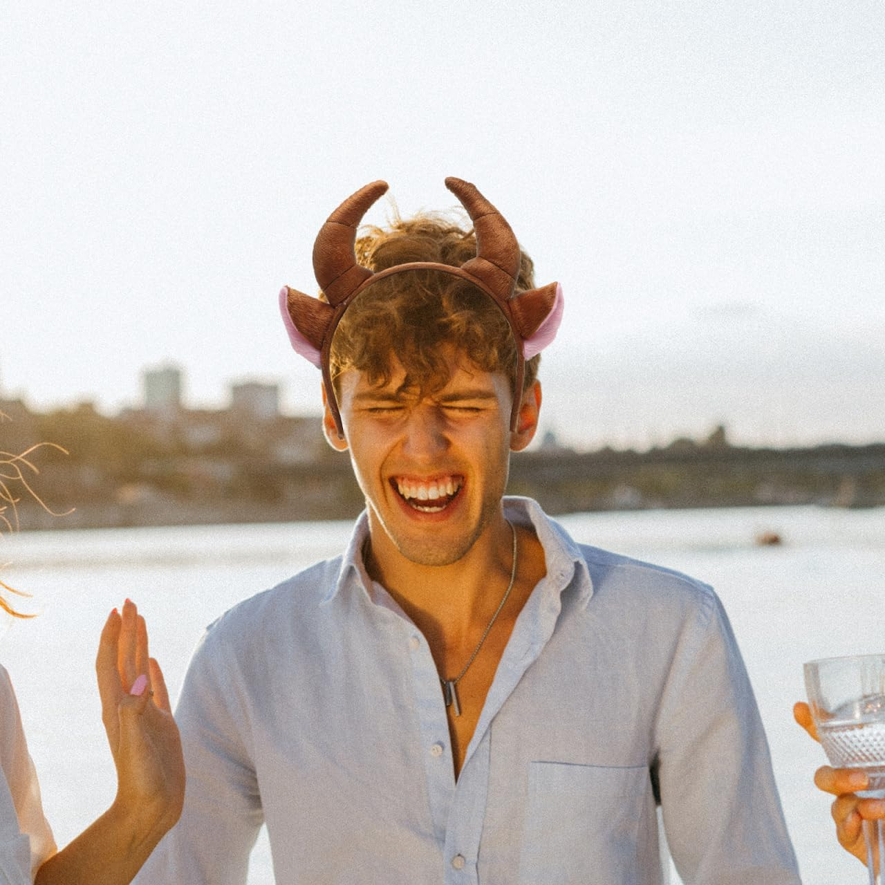 Veemoon Cow Horn Headband for Adults Animal Costume Headpiece for Parties Cosplay for Halloween Special Occasions Unique Photo Props image number 2