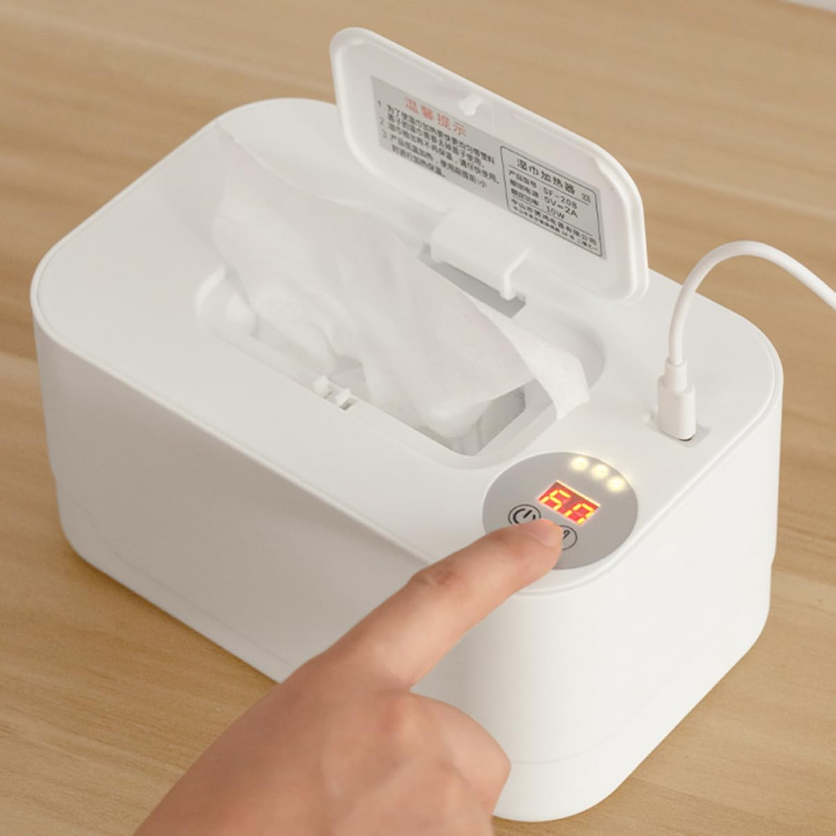 MAGICLULU Portable Wipes Warmer Heated Wet Wipes Dispenser Holder Warmer for Home Travel