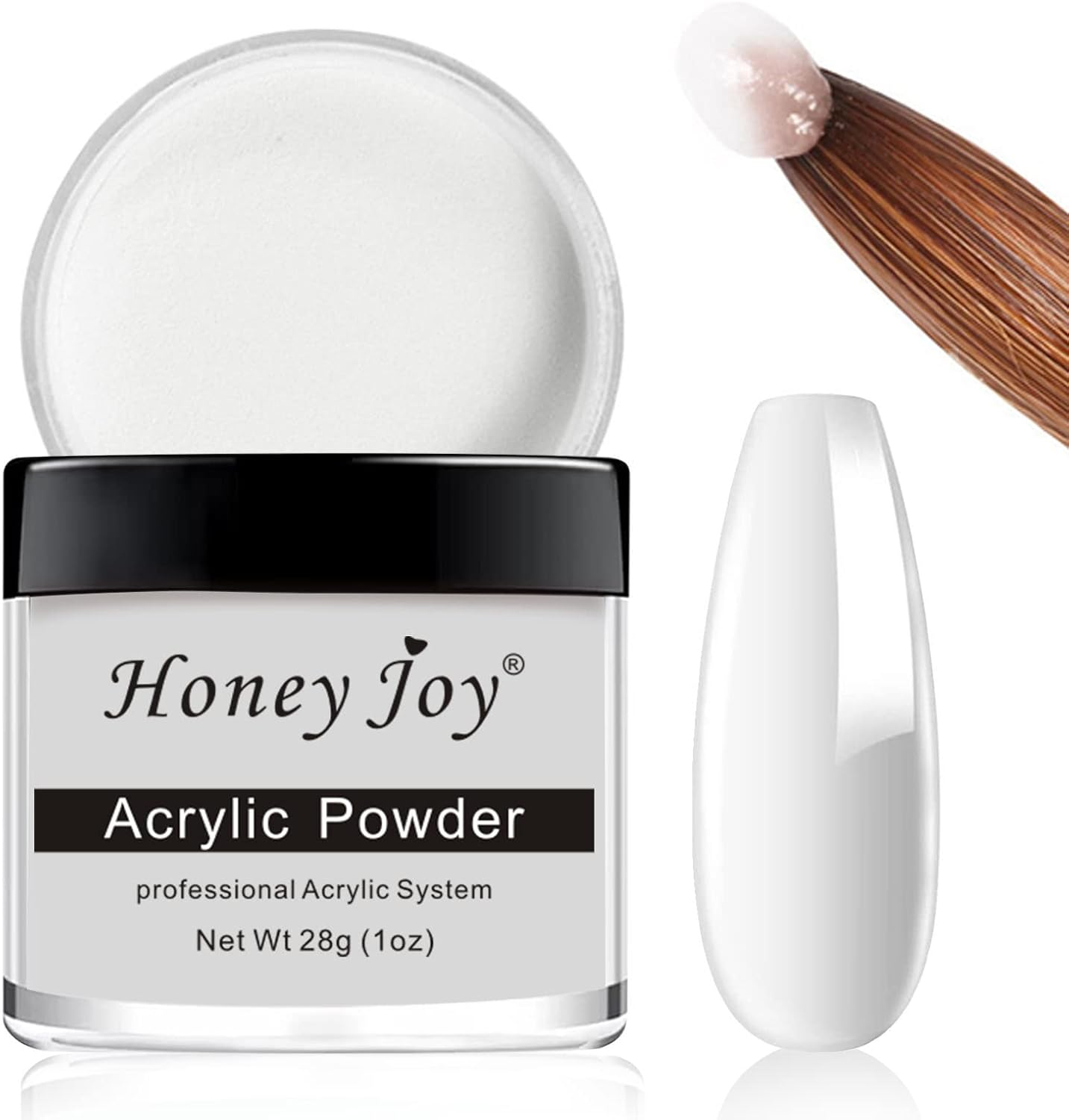 28G/Box Acrylic Powder Professional White Clear Black Nude Acrylic Nail French Manicure Powder for Nail Extension Acrylic Nail System,Hj-Nap016 (Black)