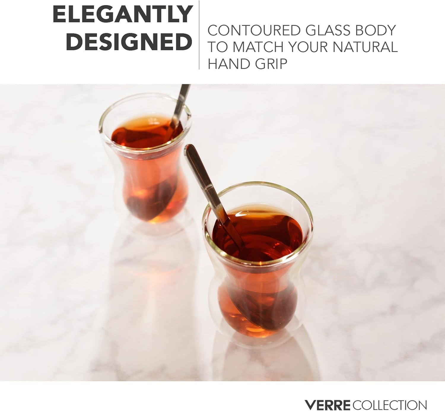 Original Double Wall Turkish Tea Glass Cups 4.25 Oz Set of 2- - Insulated Thermo Glass - Verre Collection image number 1