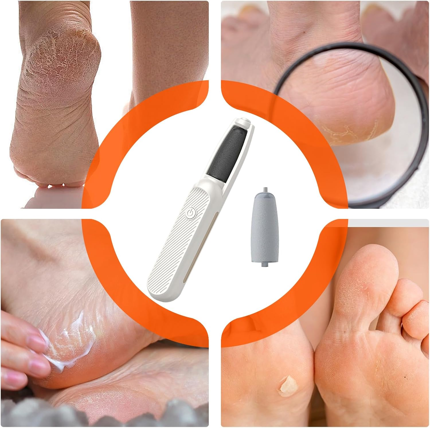 Gupcaqosjw Electric Foot File - Portable Foot Pedicure Device | Rechargeable Smooth Professional Portable Hard Skin File for Health Rough Feet Smoothness Cleaning Softness Home image number 5